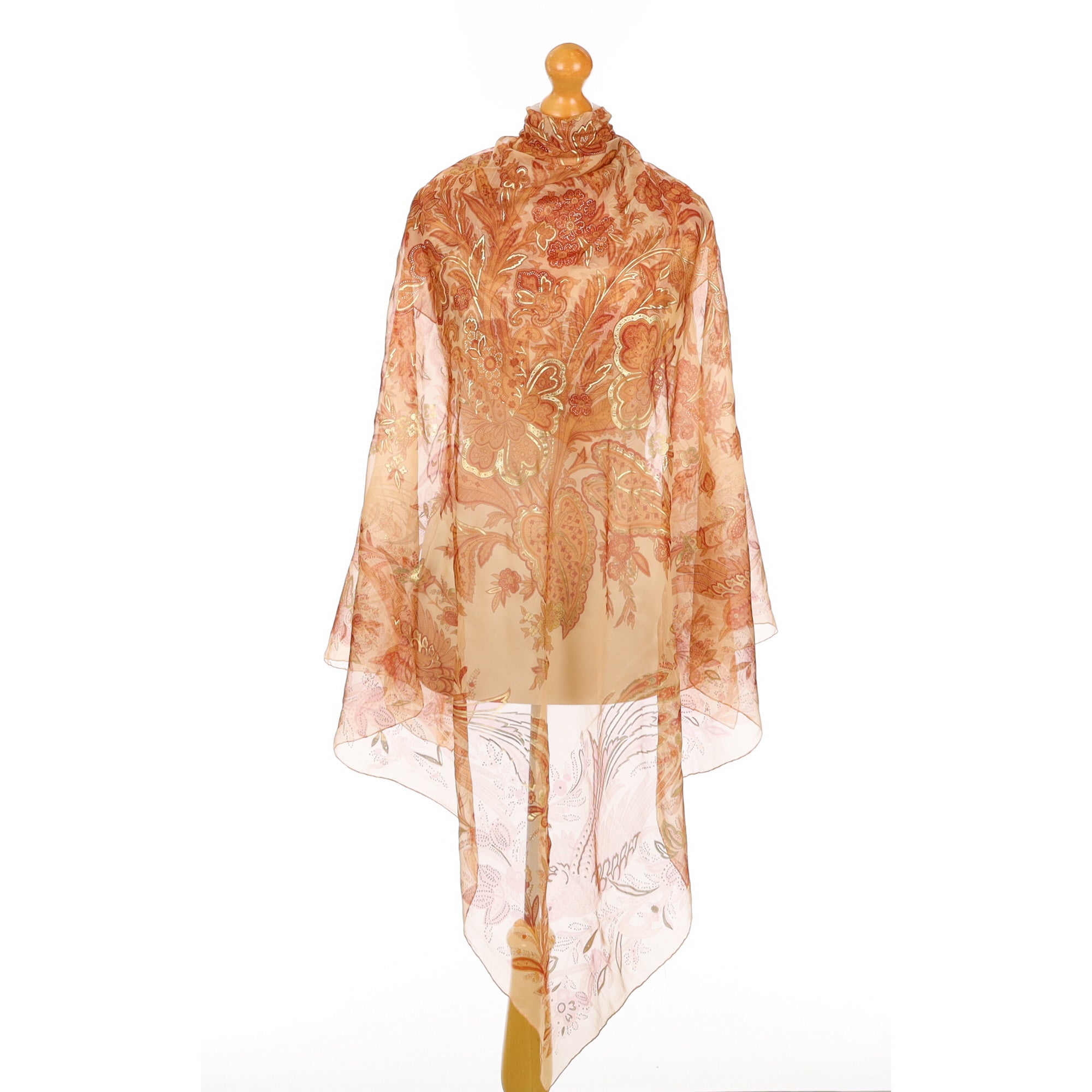 Extra Large Paisley Chiffon Silk Scarf