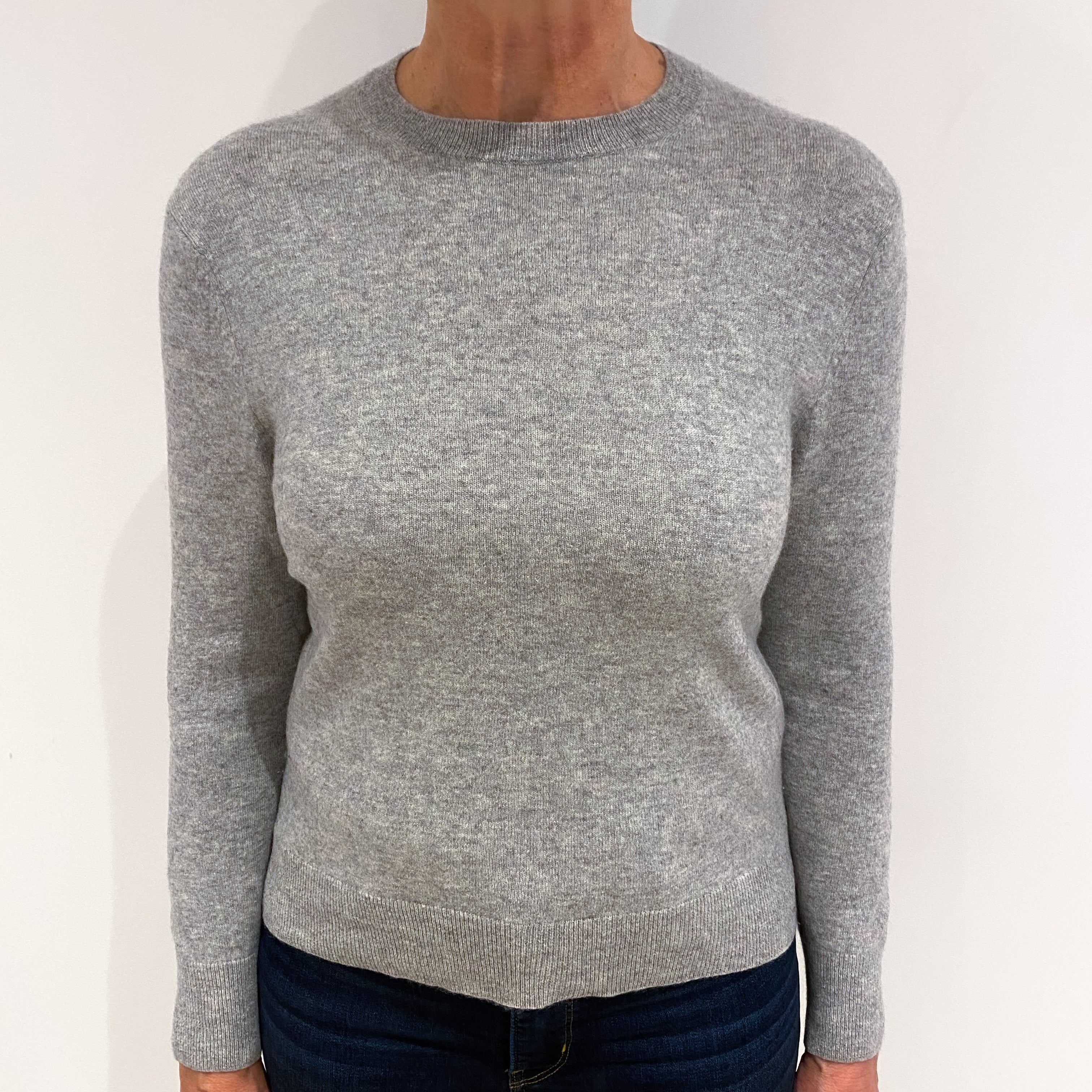 Smoke Grey Cashmere Crew Neck Jumper Medium