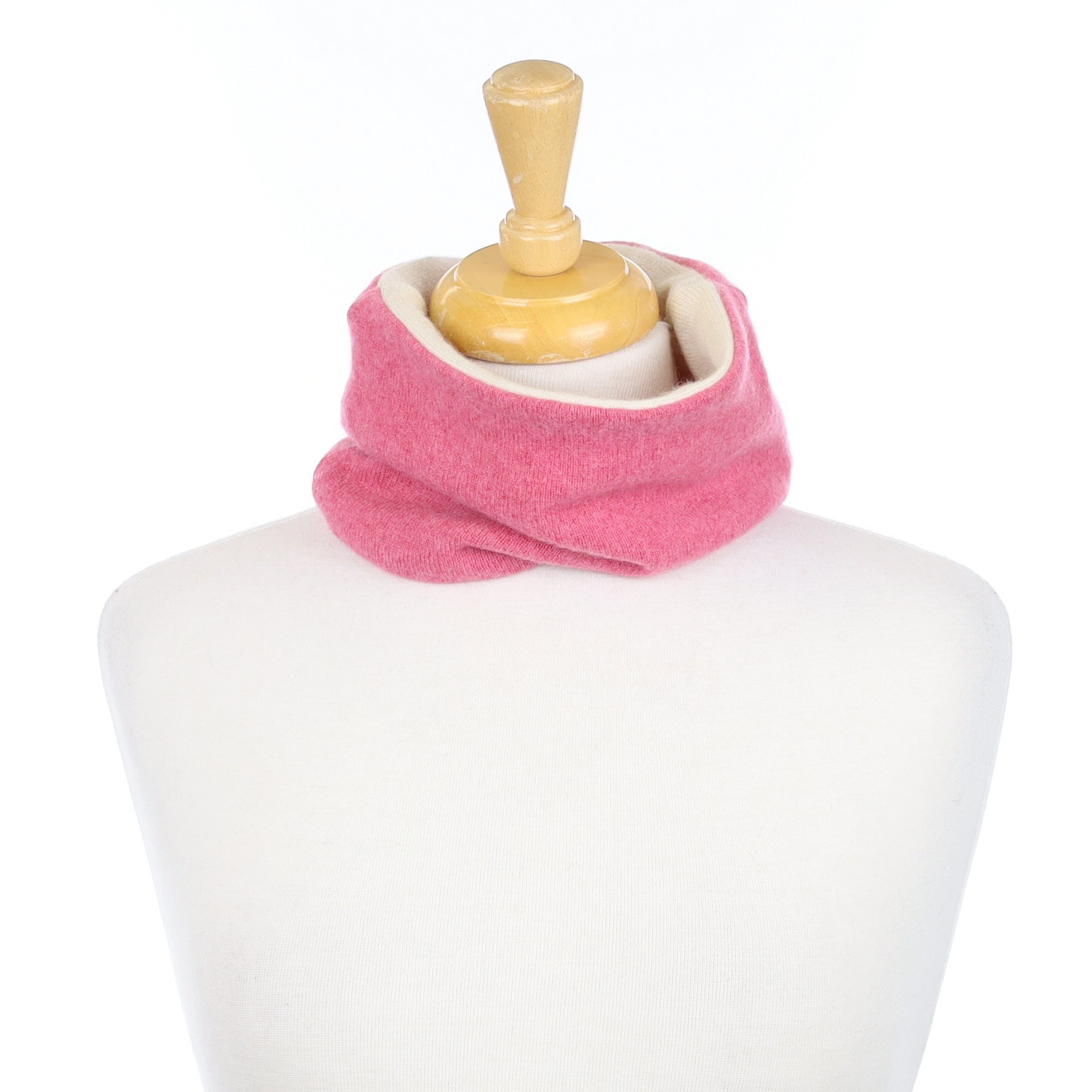 Strawberry Pink and Cream Cashmere Neck Warmer