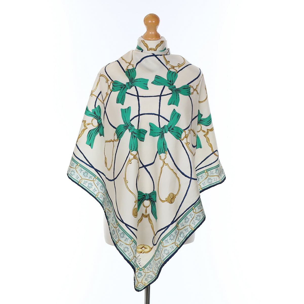 Richard Allan Bows And Chains Vintage Silk Scarf