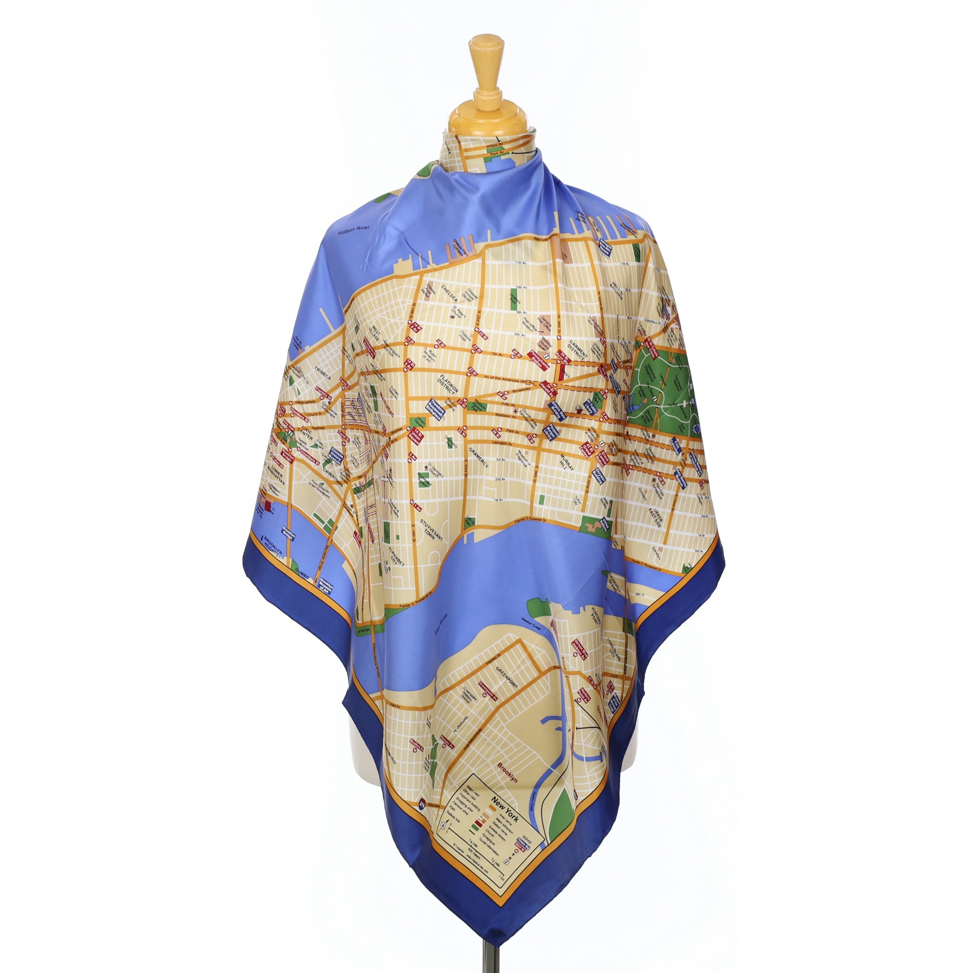 Immaculate Map of New York Silk Scarf