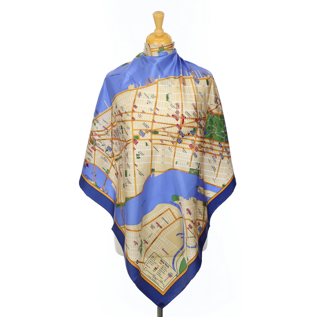 Immaculate Map of New York Silk Scarf