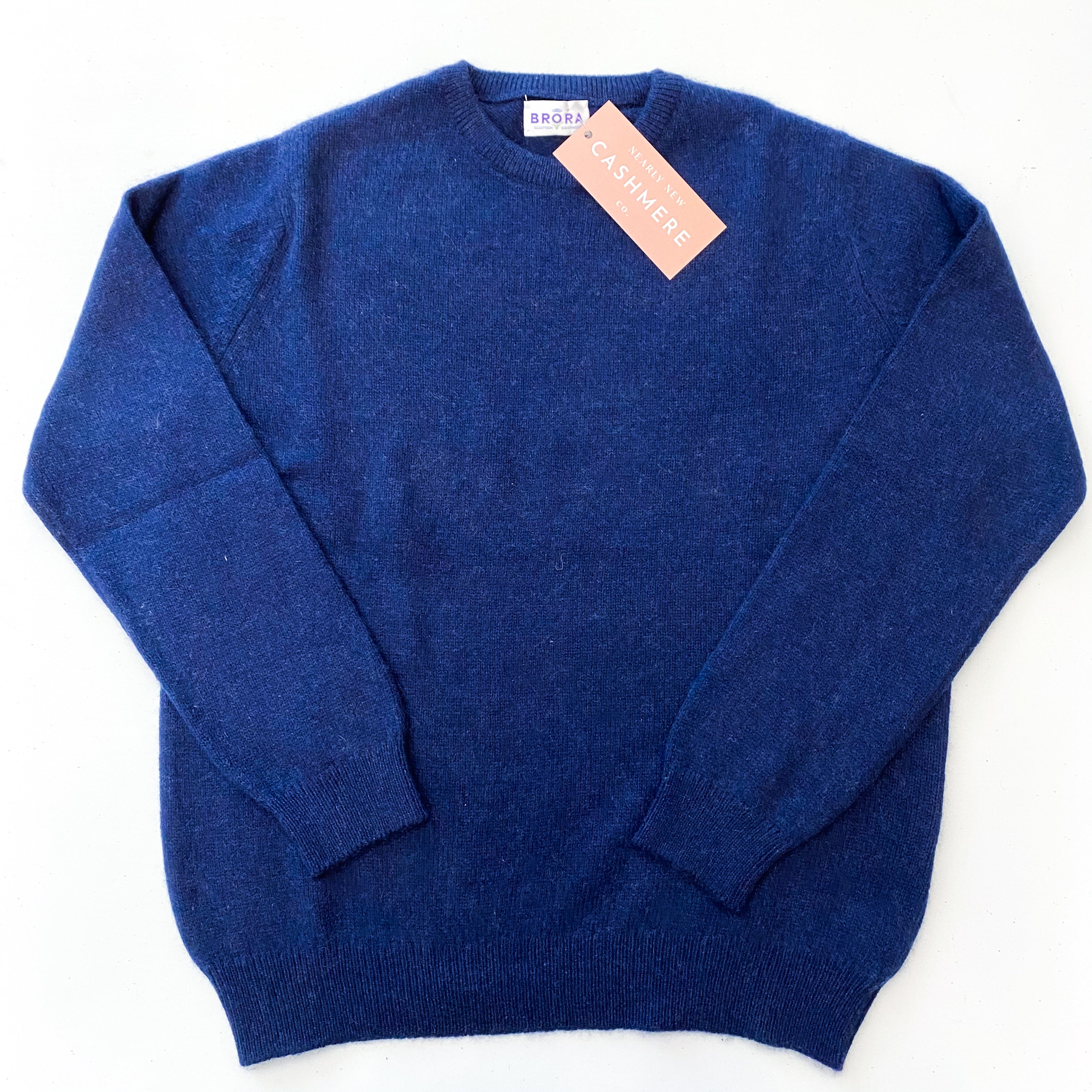 Children’s Brora Naval Blue Cashmere Crew Neck Jumper Age 11-12