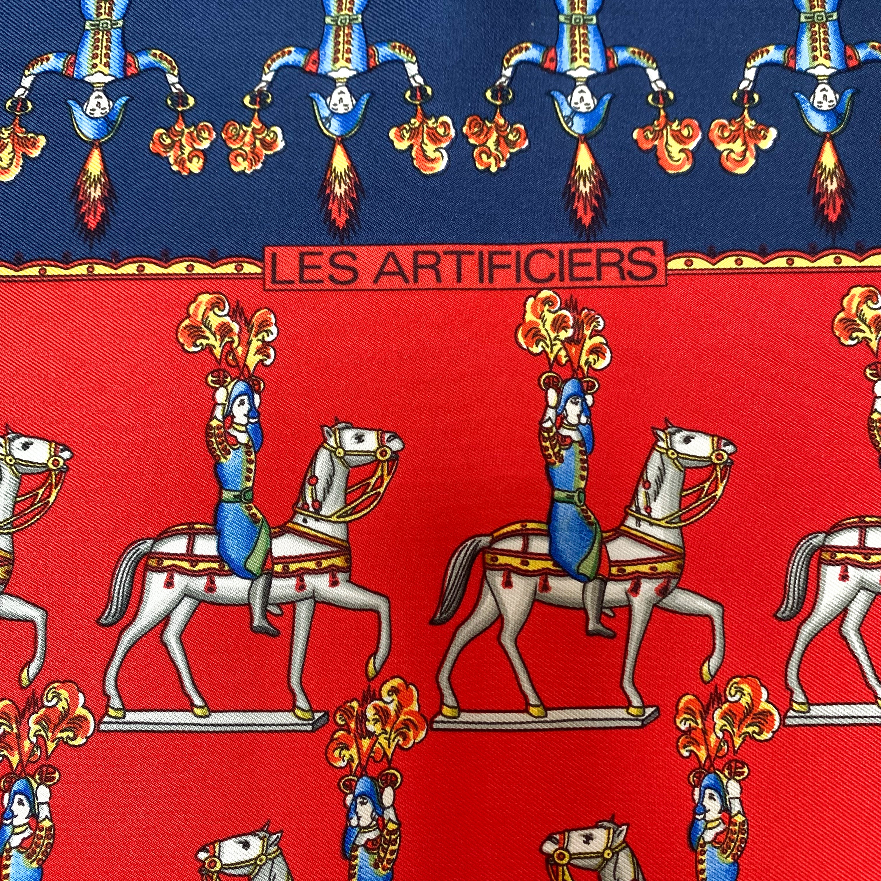Boxed Hermès Les Artificiers 1987 Silk Scarf