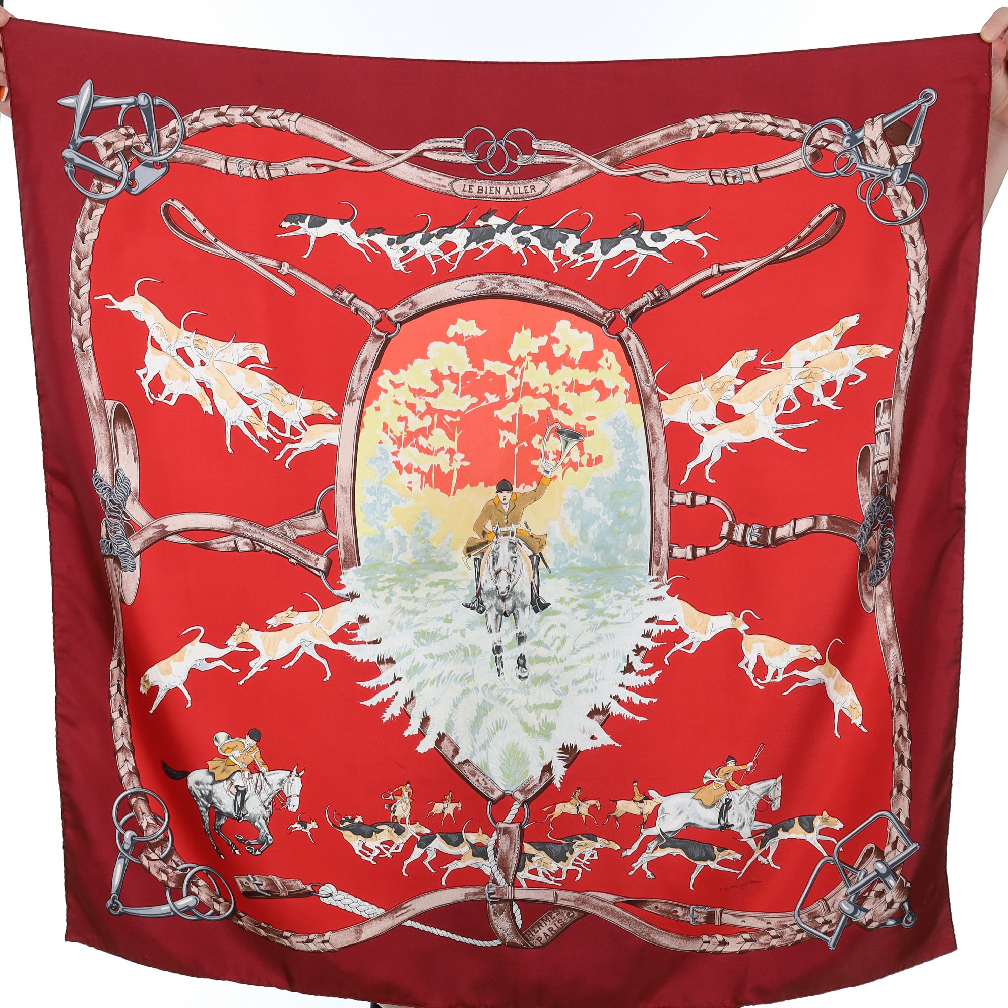 Hermès Le Bien Aller Vintage Silk Scarf