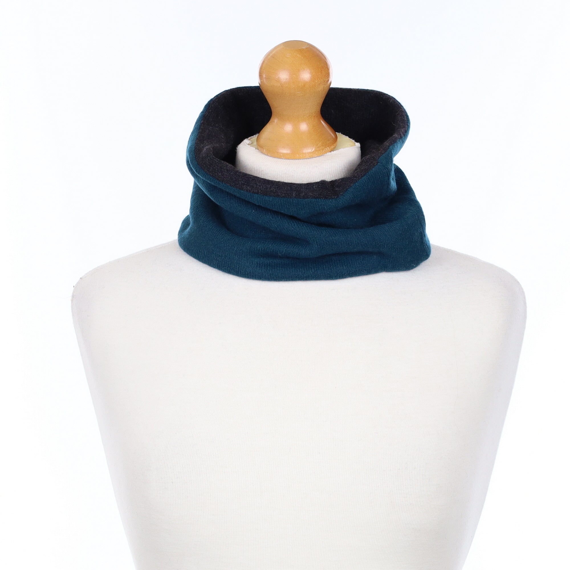 Deep Teal and Charcoal Neck Warmer