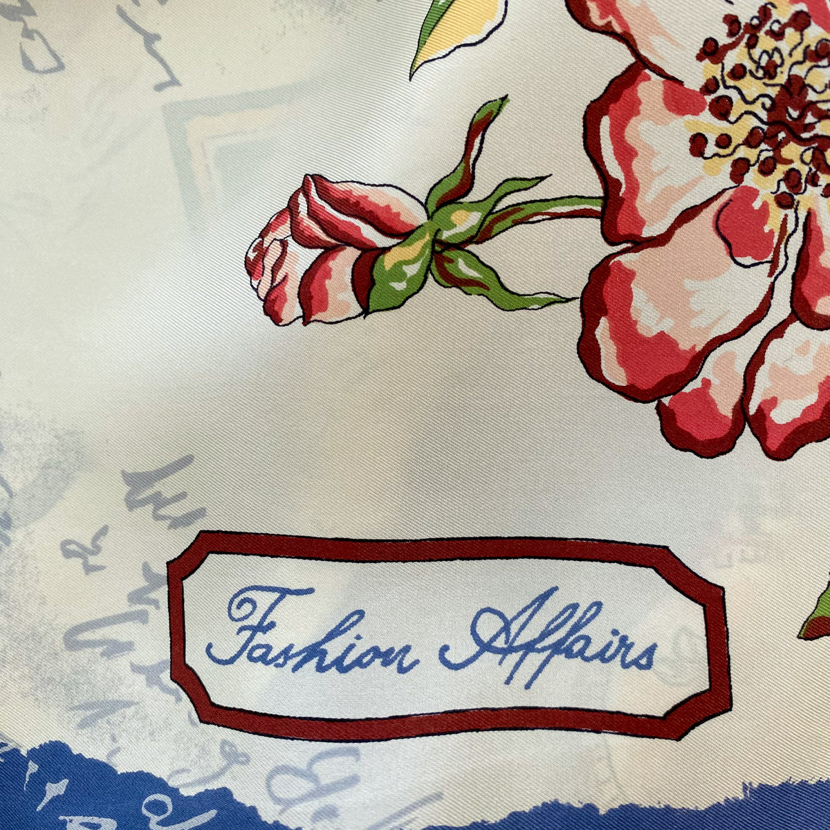 French ‘Fashion Affairs’ Vintage Silk Scarf