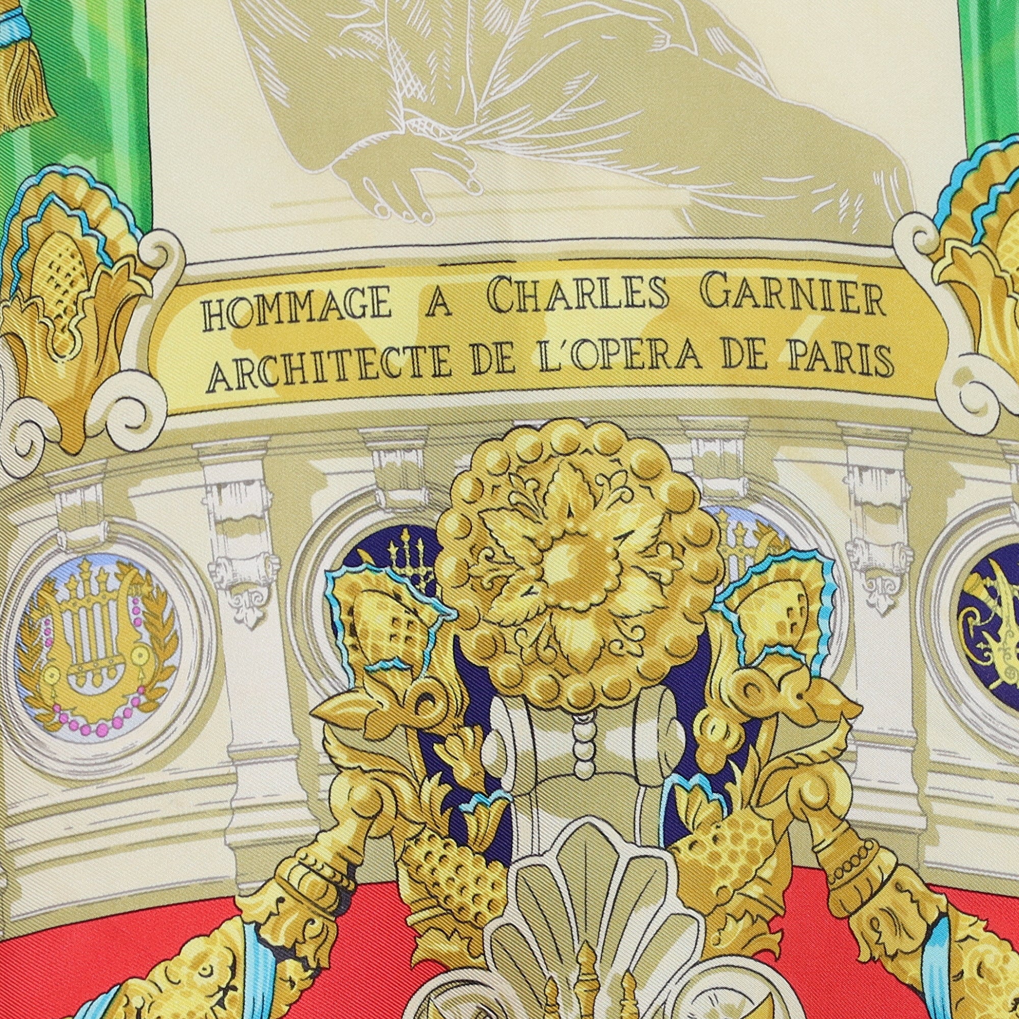 Hermès Hommage A Charles Garnier Architecte De l’Opera De Paris Silk Scarf