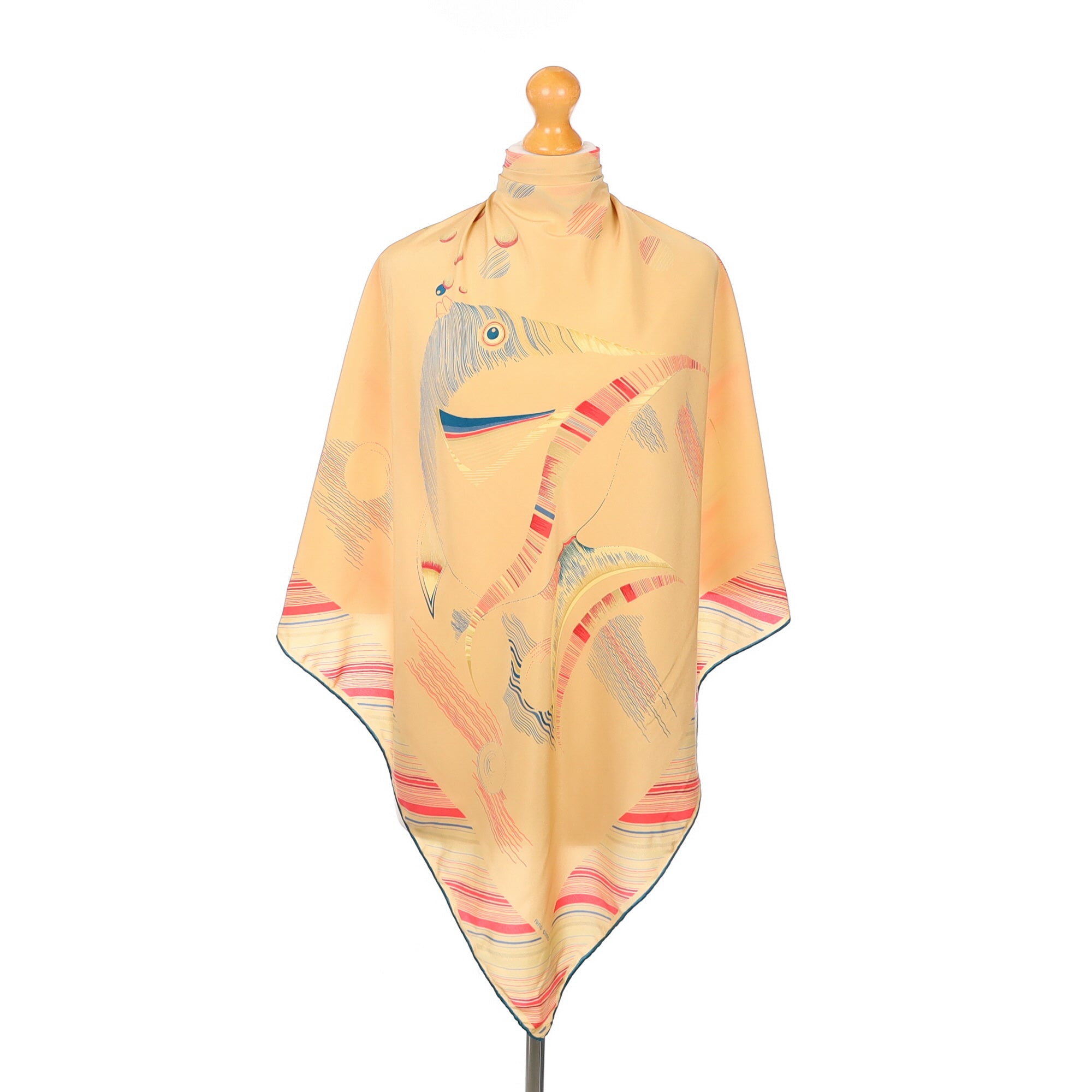 Nino Pinto Fish Design Silk Scarf