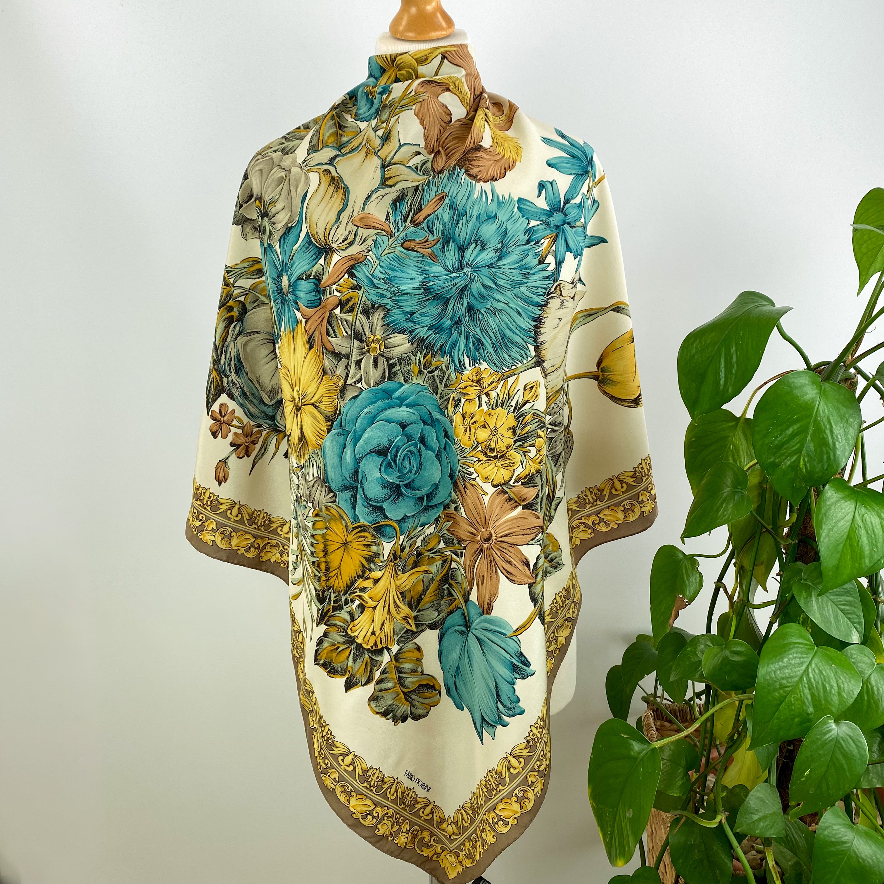 Fabio Fiorini Floral Vintage Silk Scarf