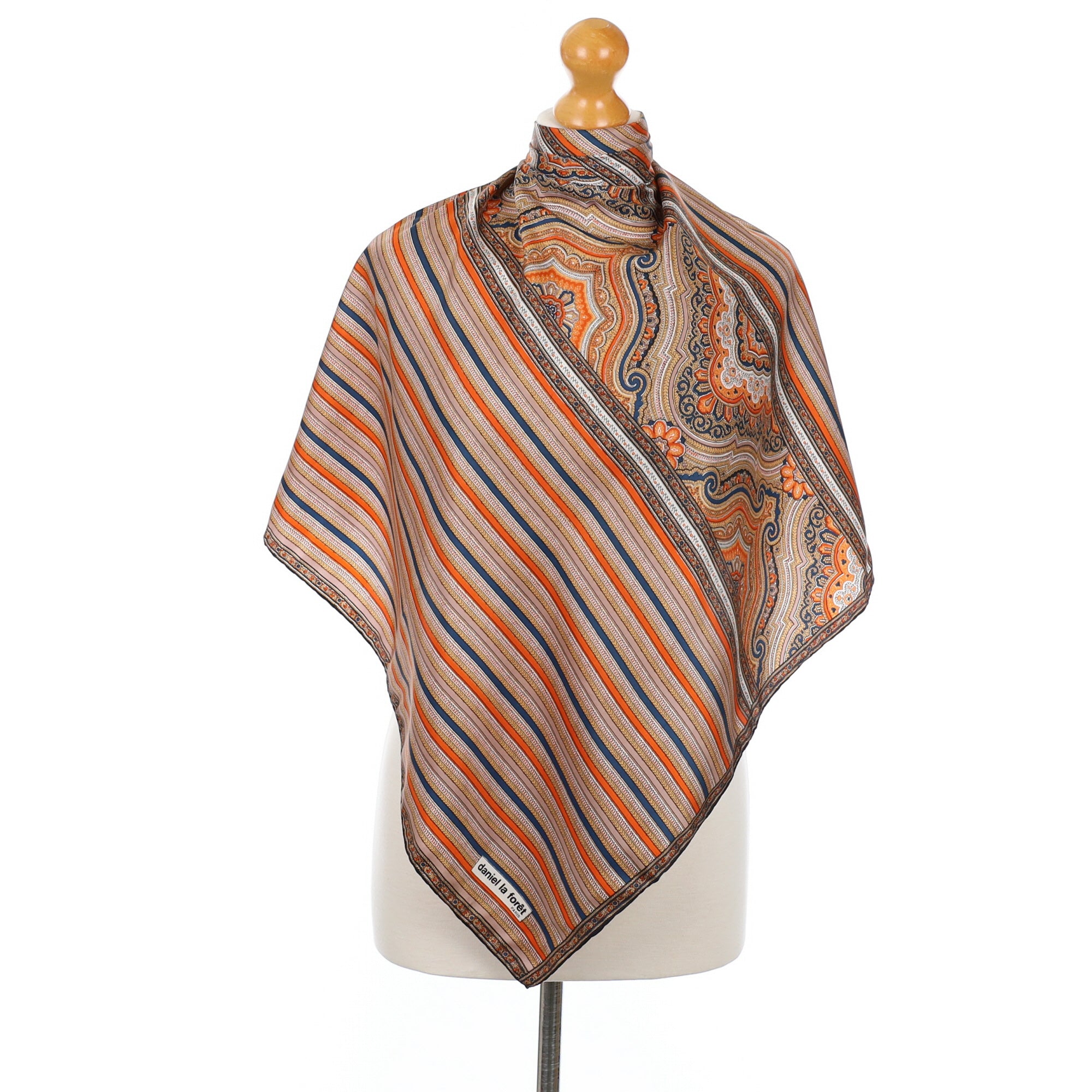 French Daniel La Forêt Vintage Silk Scarf