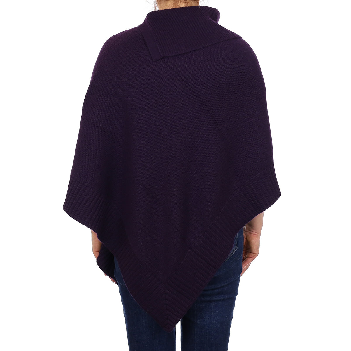 Brand New Scottish Hawico Shadow Purple Luxury Chunky Cashmere Poncho