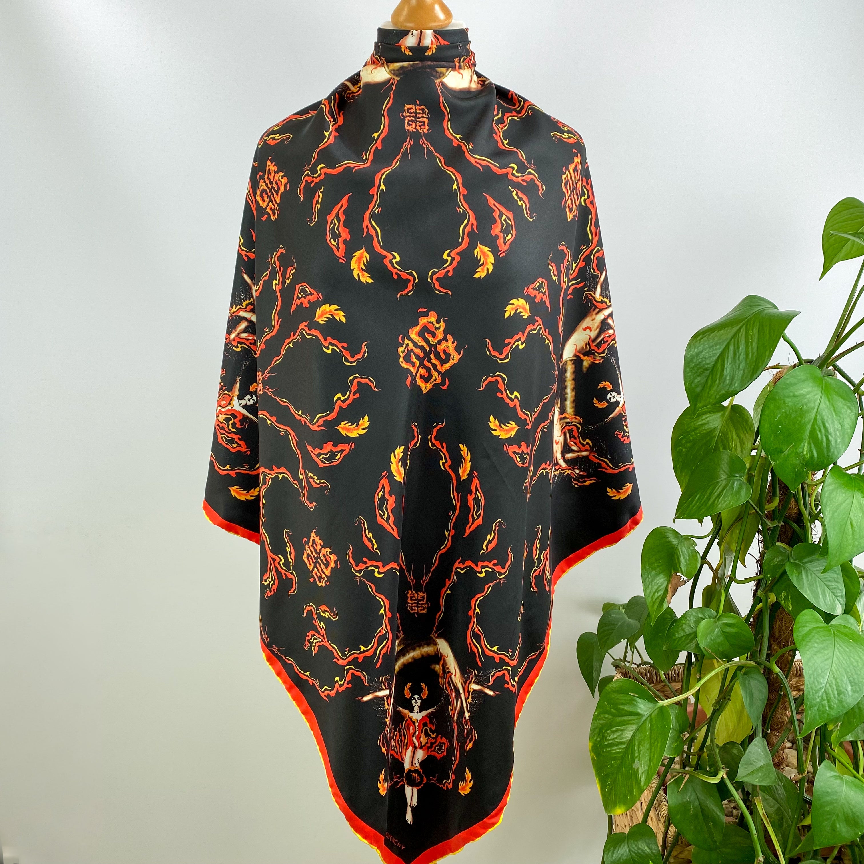Immaculate Givenchy Gothic Designer Silk Scarf