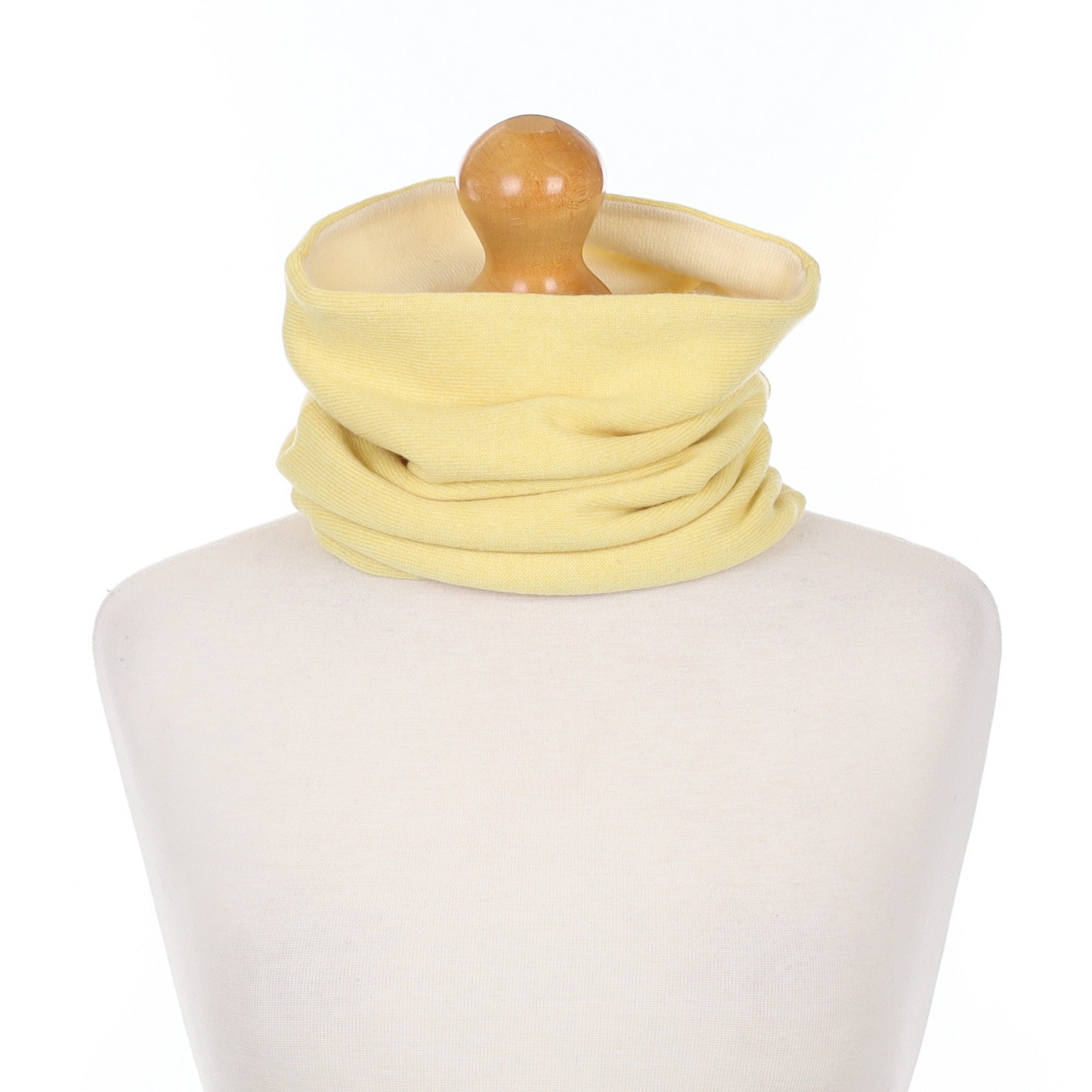 Custard Yellow and Cream Luxury Double Layered Snood