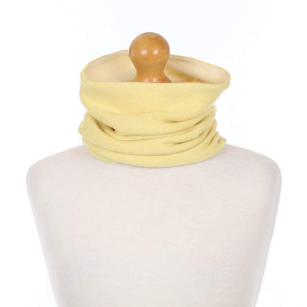 Men’s Custard Yellow and Cream Luxury Double Layered Snood