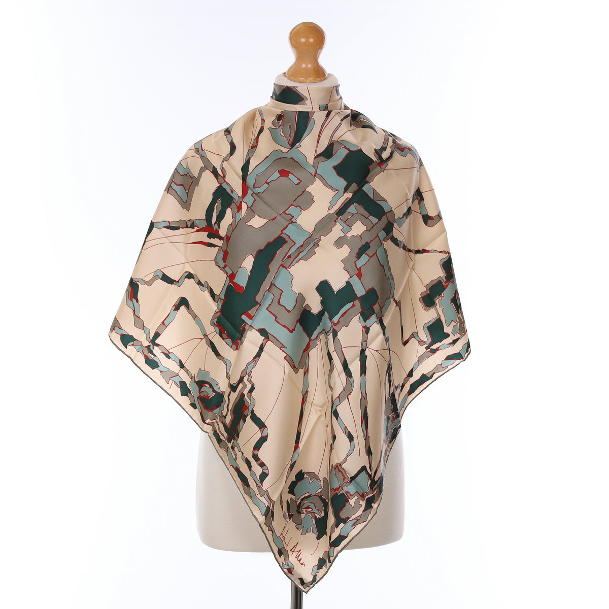 Richard Allan Abstract Design Vintage Silk Scarf