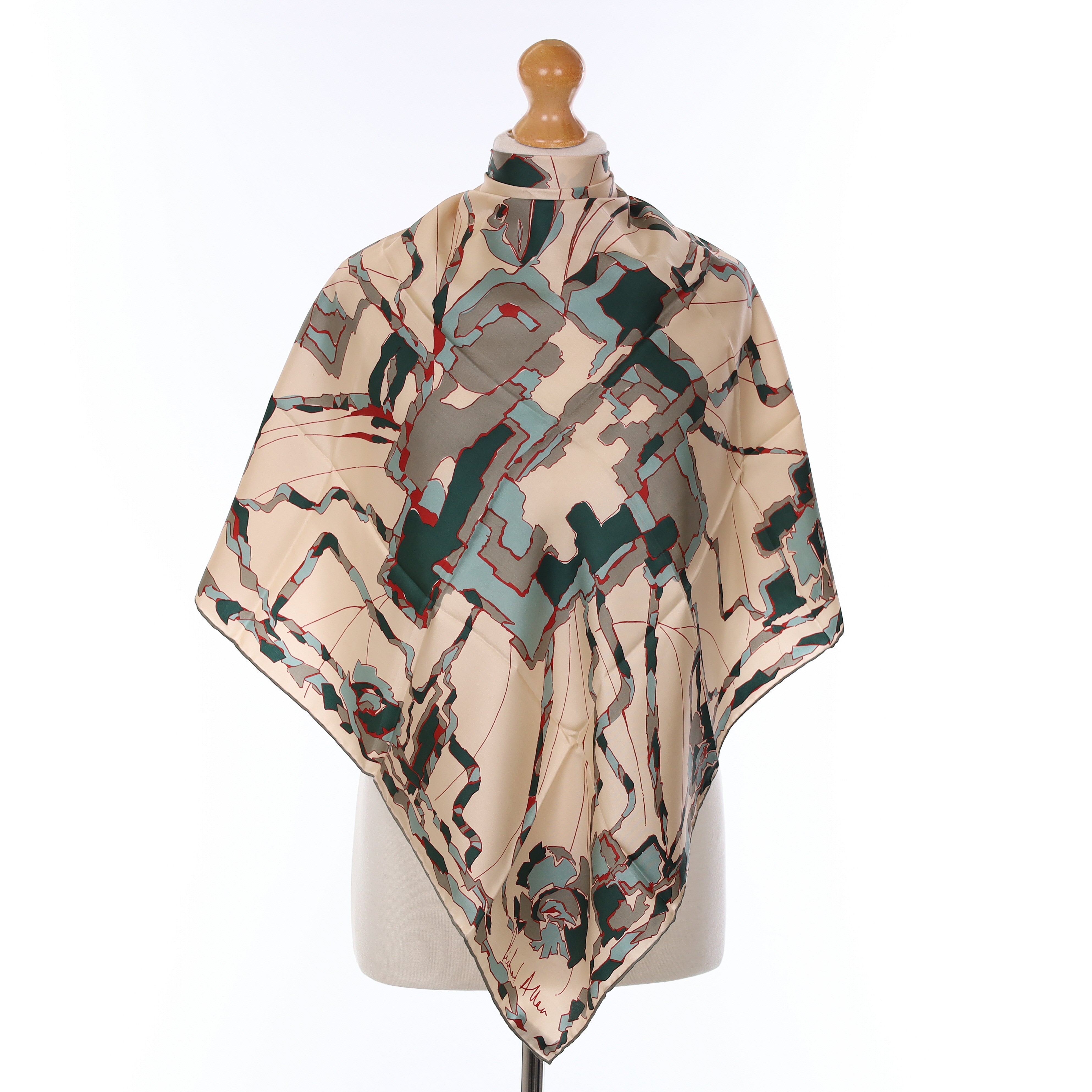Richard Allan Abstract Design Vintage Silk Scarf