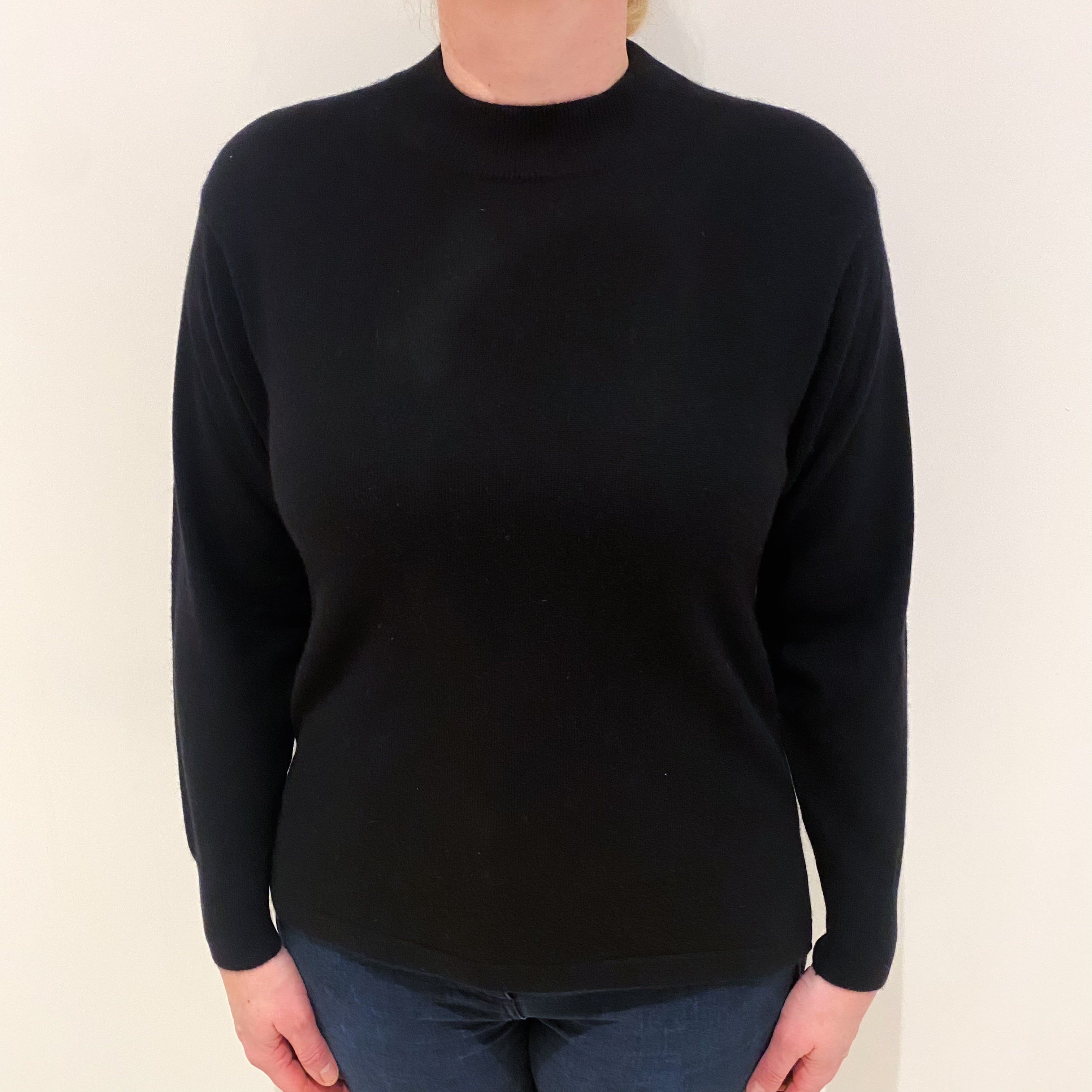 Black Cashmere Turtle Neck Jumper Large