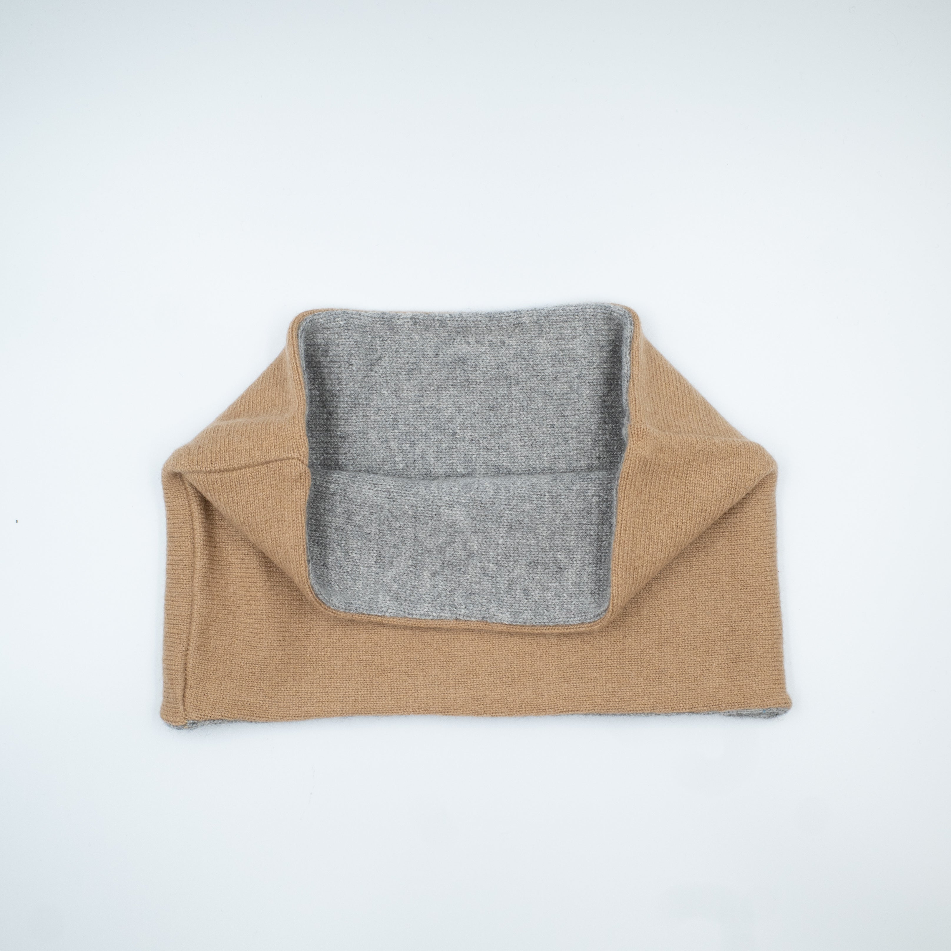 Camel and Grey Cashmere Neck Warmer