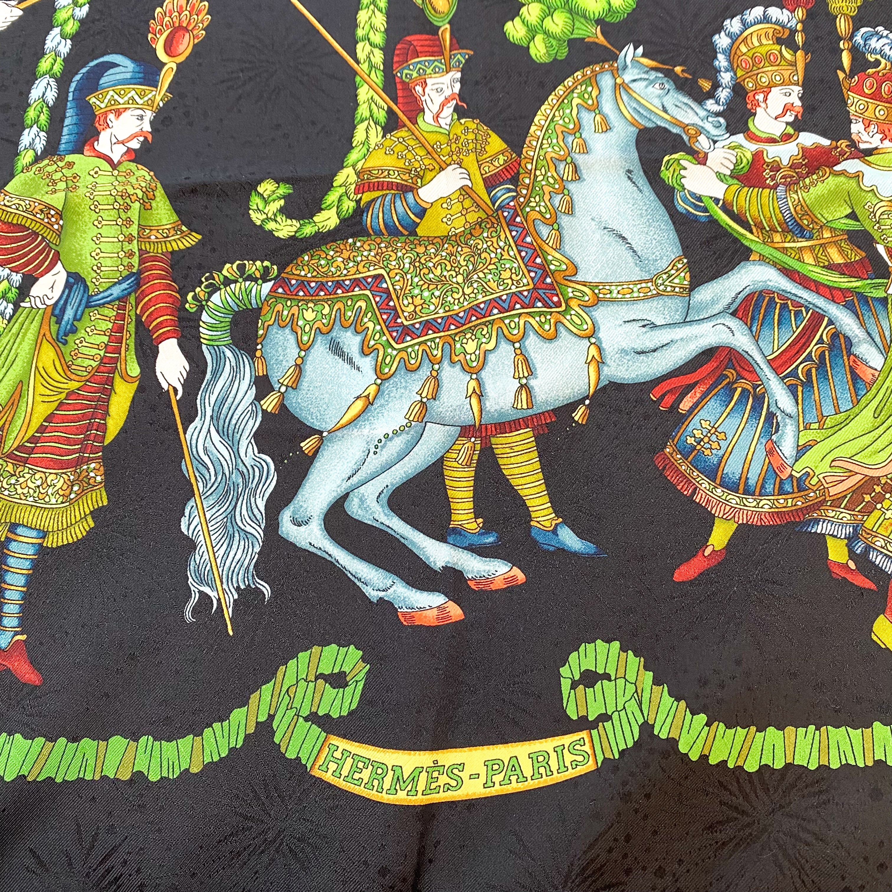 Boxed Hermés Fetes du Roi Soleil Silk Scarf