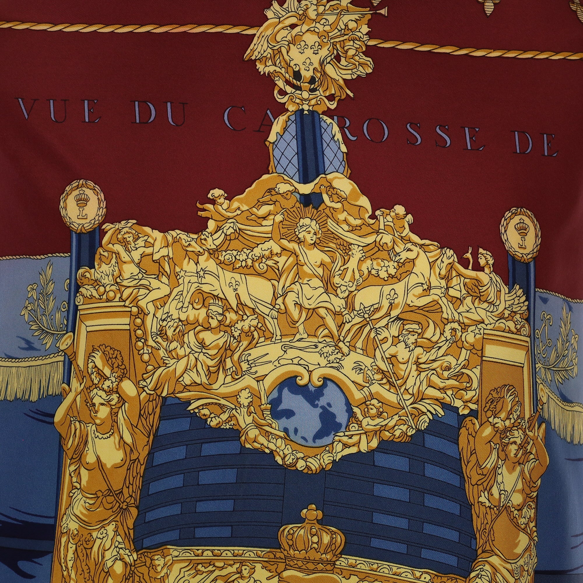 Hermès Vue Du Carosse De La Galère La Réale Silk Scarf
