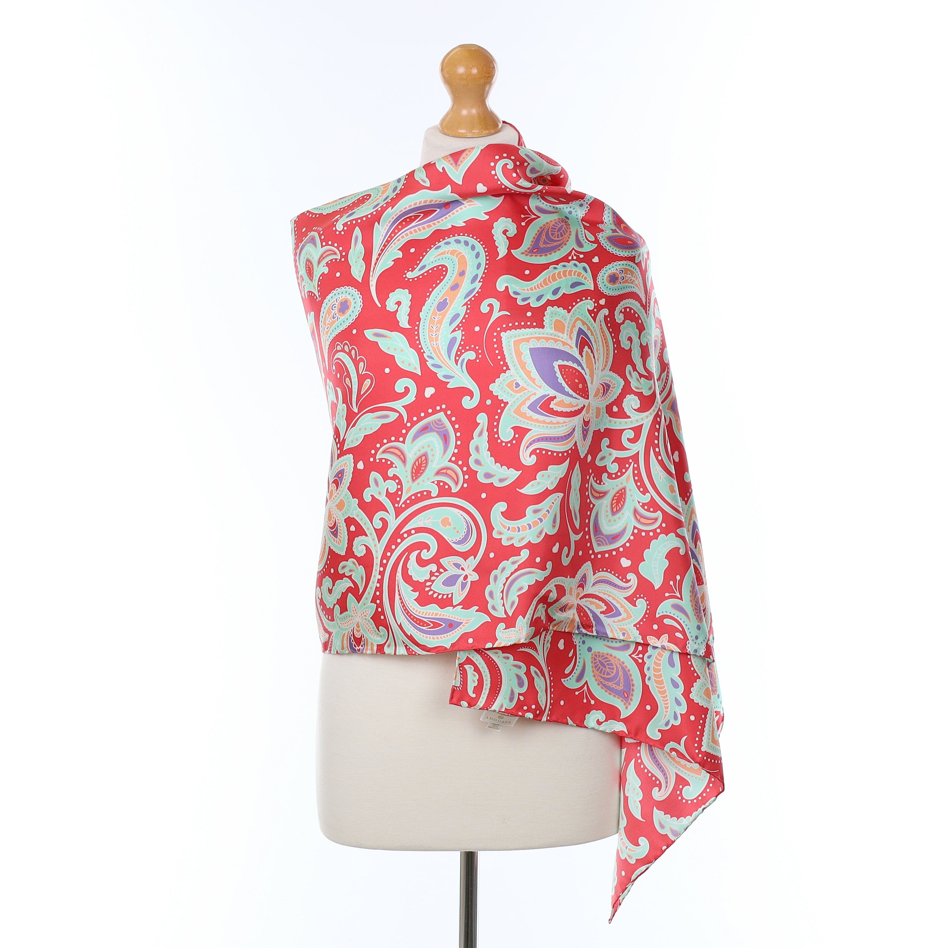 Brand New Boxed Amouage Rouge Paisley Silk Scarf