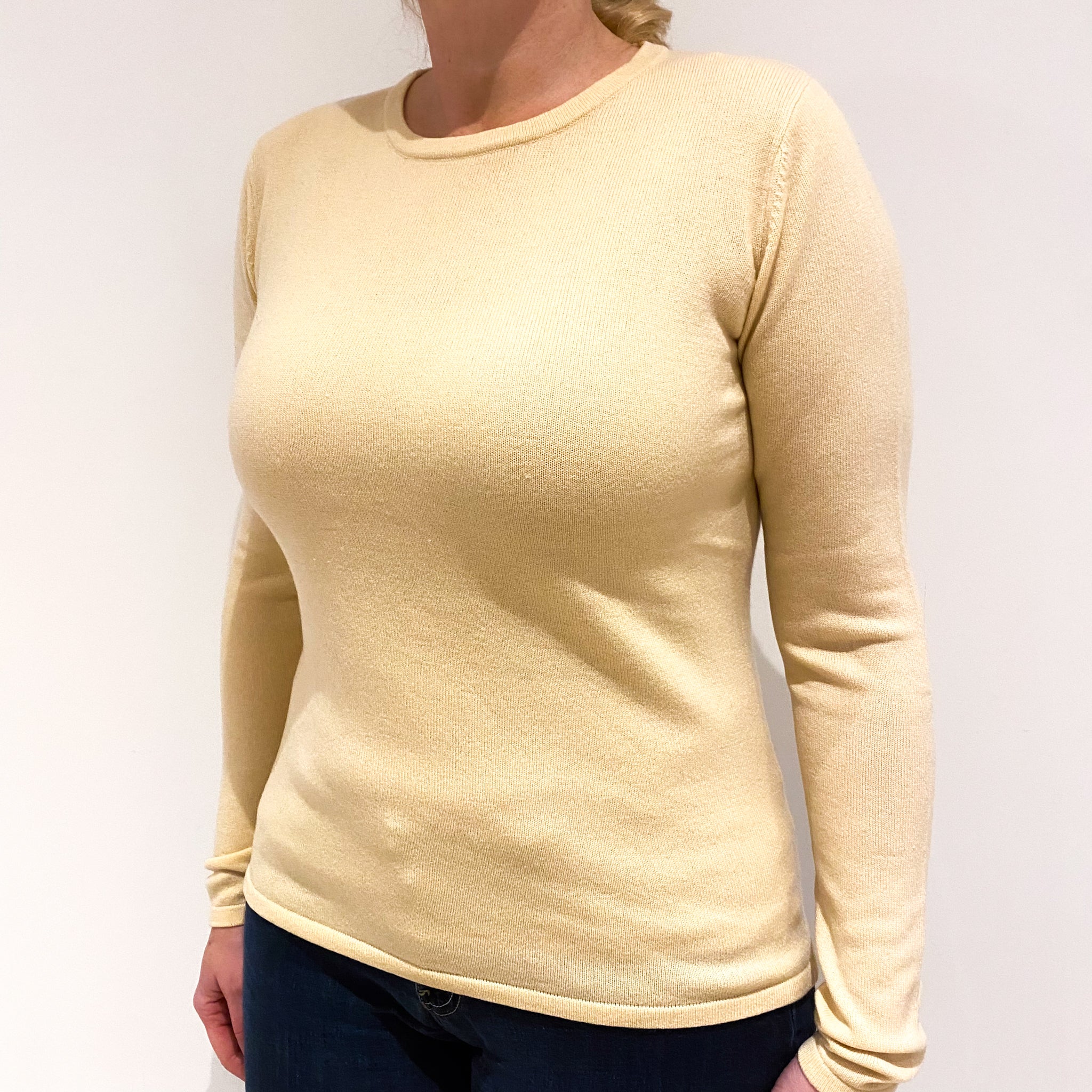 Pale Apricot Cashmere Crew Neck Jumper Large