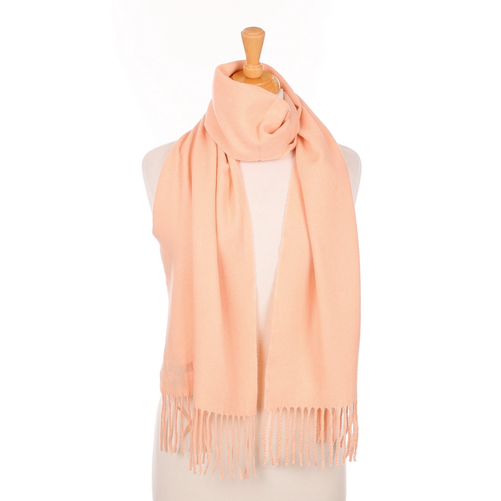Peachy Pink Cashmere Woven Scarf