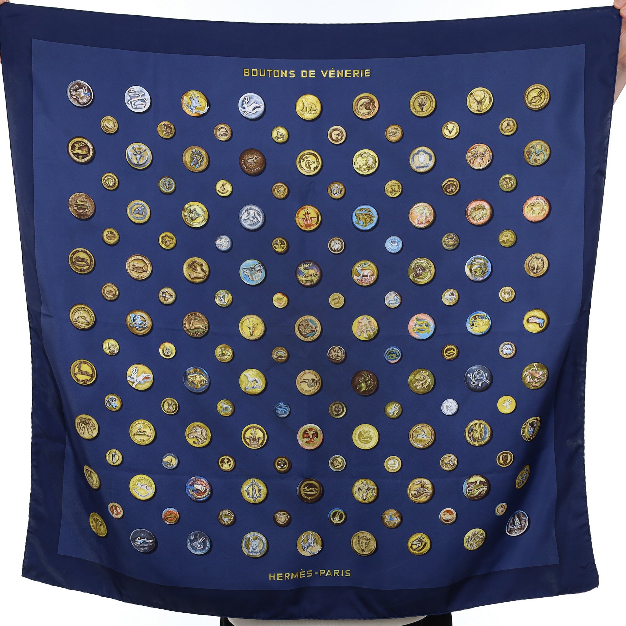 Hermès Boutons de Vénerie Vintage Silk Scarf Quite Rare