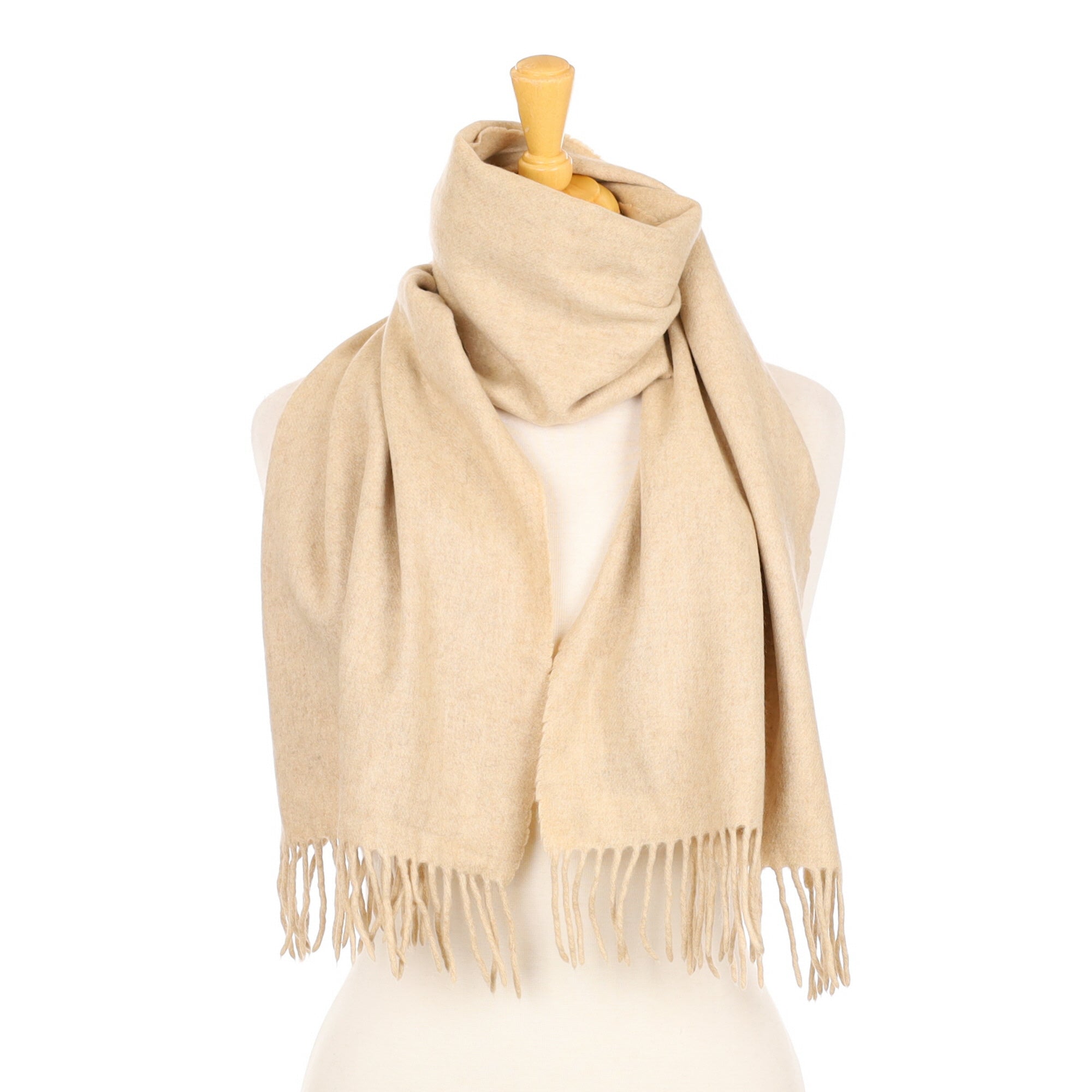 Sand Beige Italian Cashmere Woven Scarf