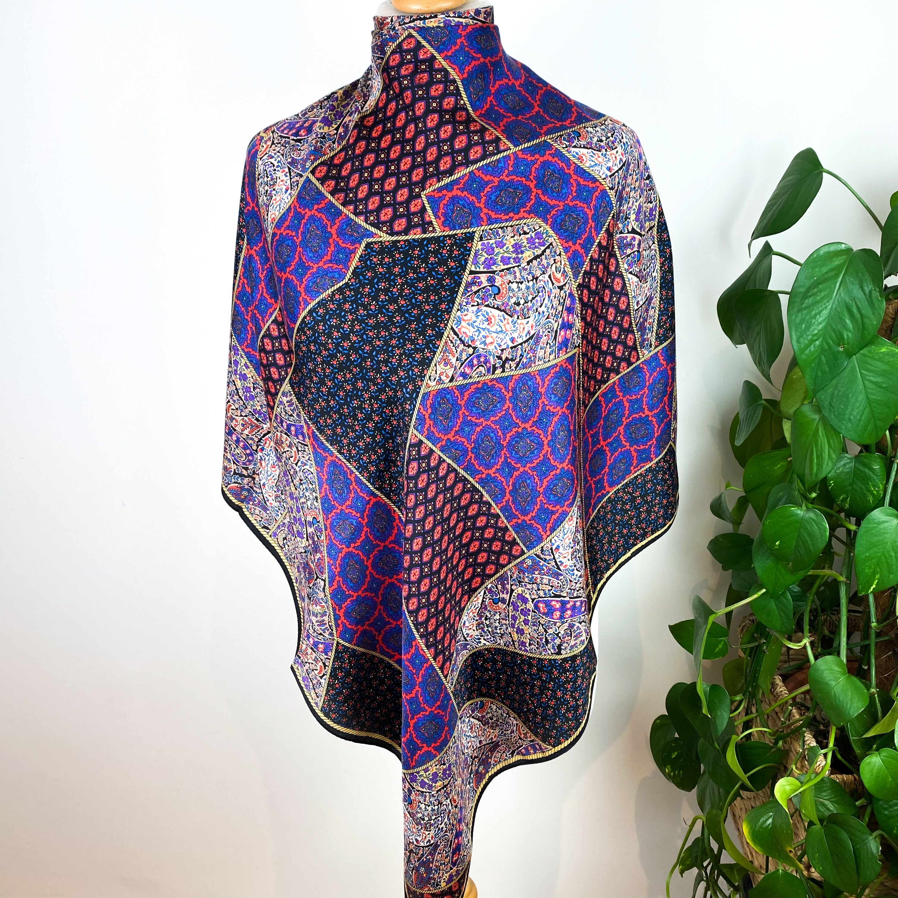 Elaine Gold Paisley Vintage Silk Scarf