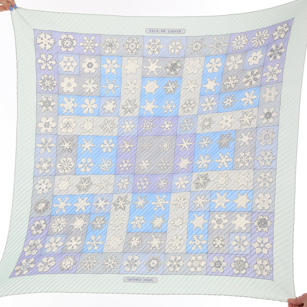 Hermès Feux de L’Hiver Plisse Silk Scarf