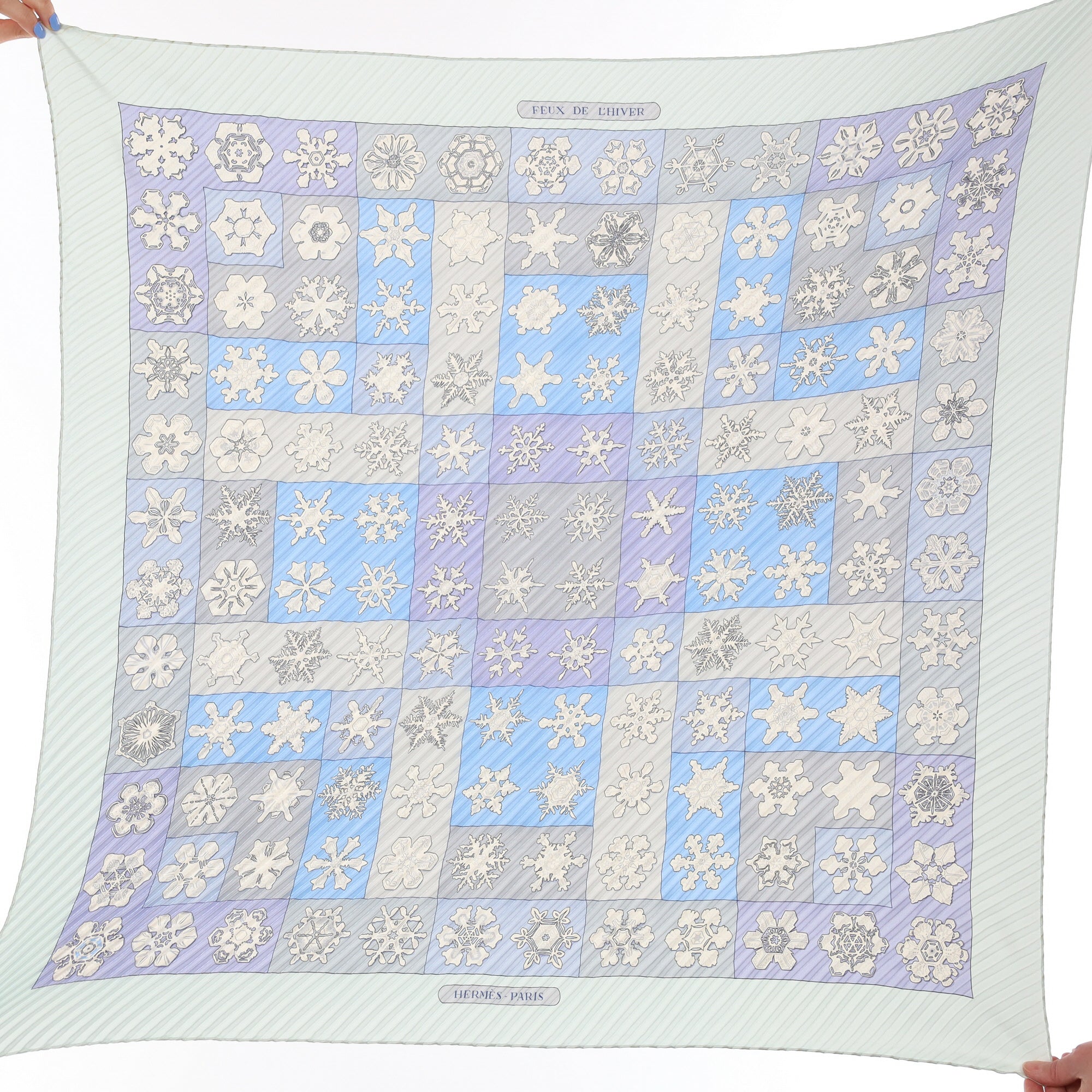 Hermès Feux de L’Hiver Plisse Silk Scarf