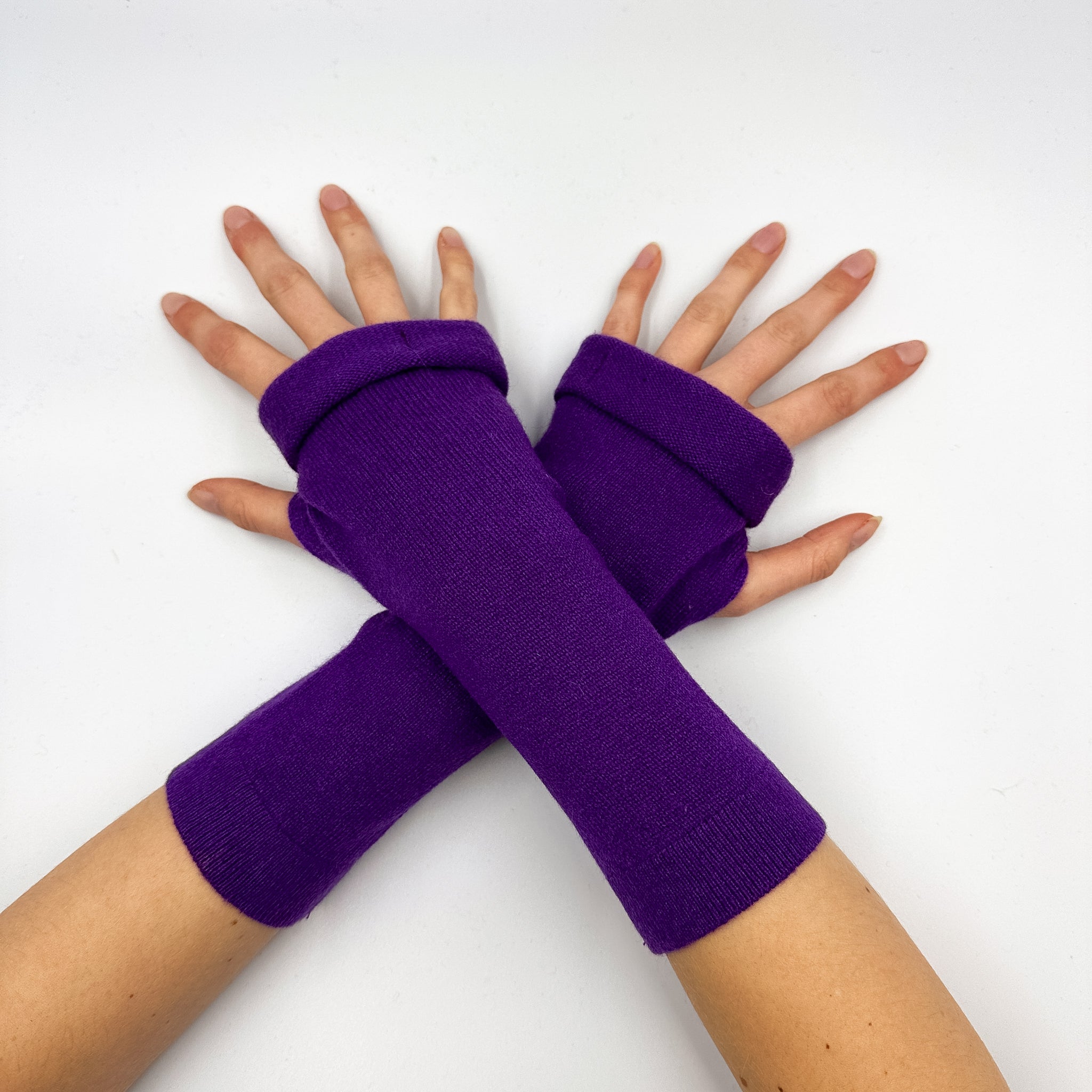 Imperial Purple Fingerless Gloves