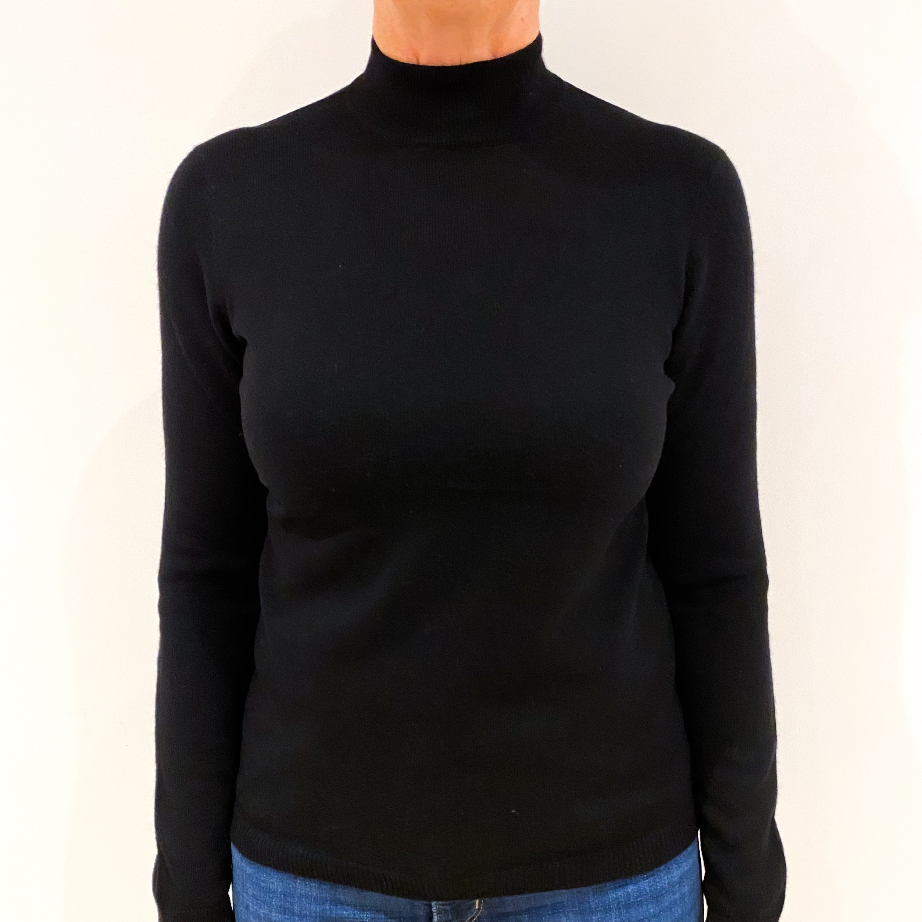 Black Cashmere Turtle Neck Jumper Medium