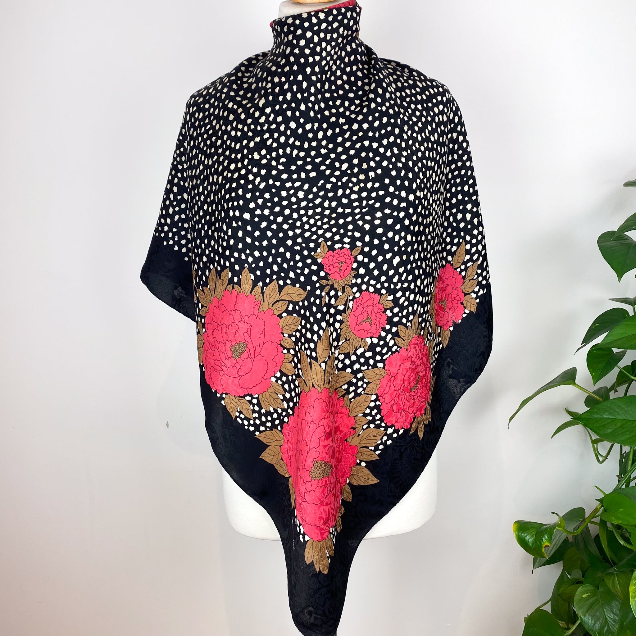 1980s Large Aquascutum Vintage Silk Scarf