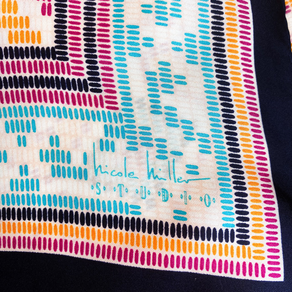Nicole Miller Abstract Silk Scarf