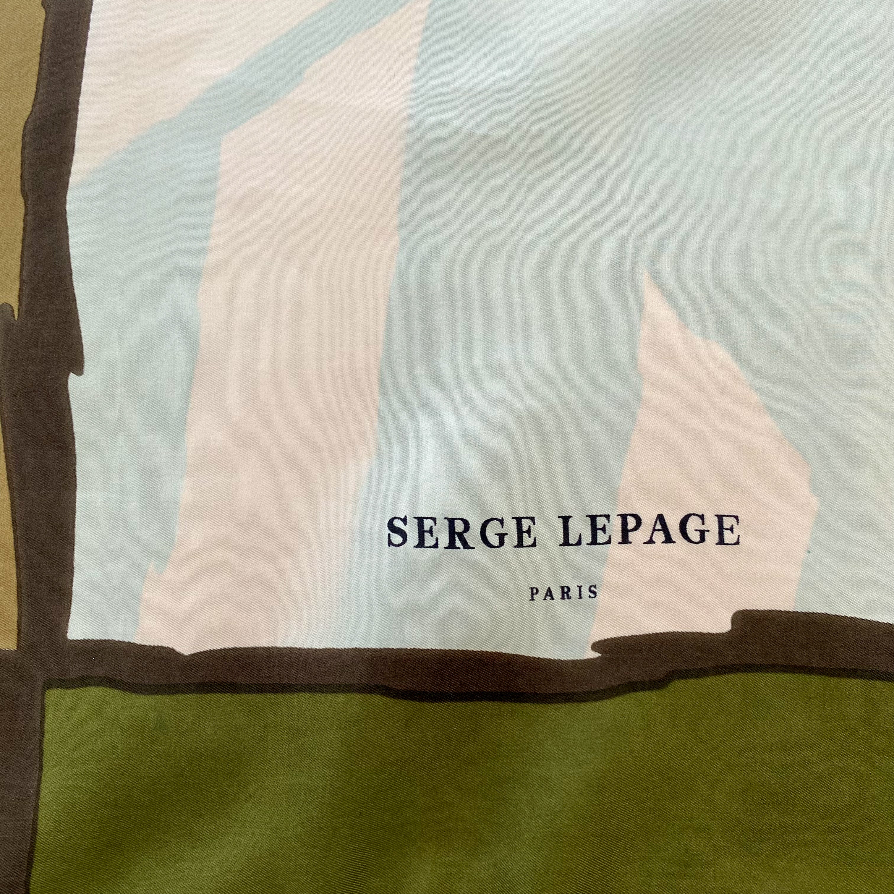 1970s Serge Lepage French Vintage Silk Scarf