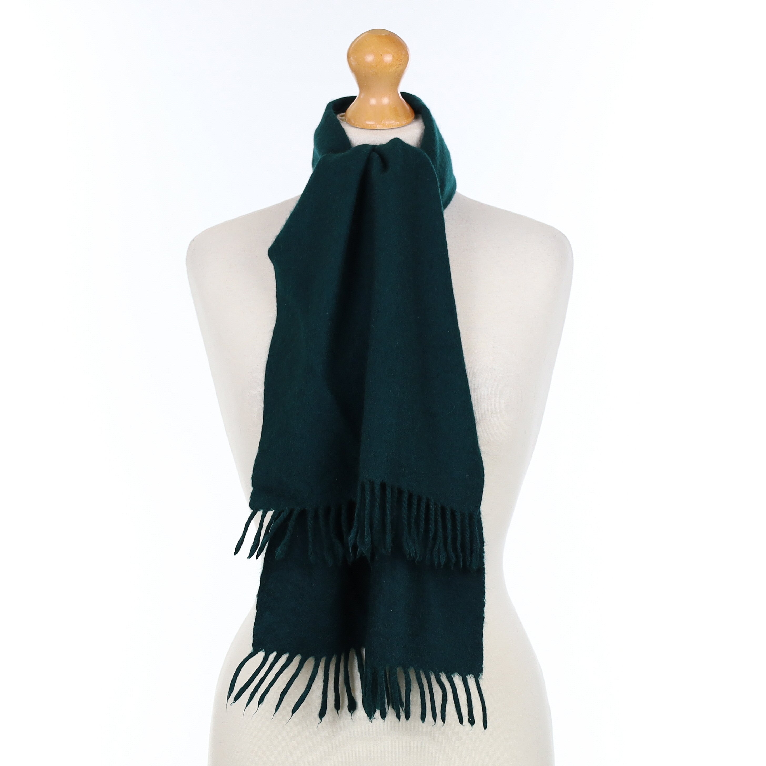 Scottish Deep Bottle Green Cashmere Woven Scarf