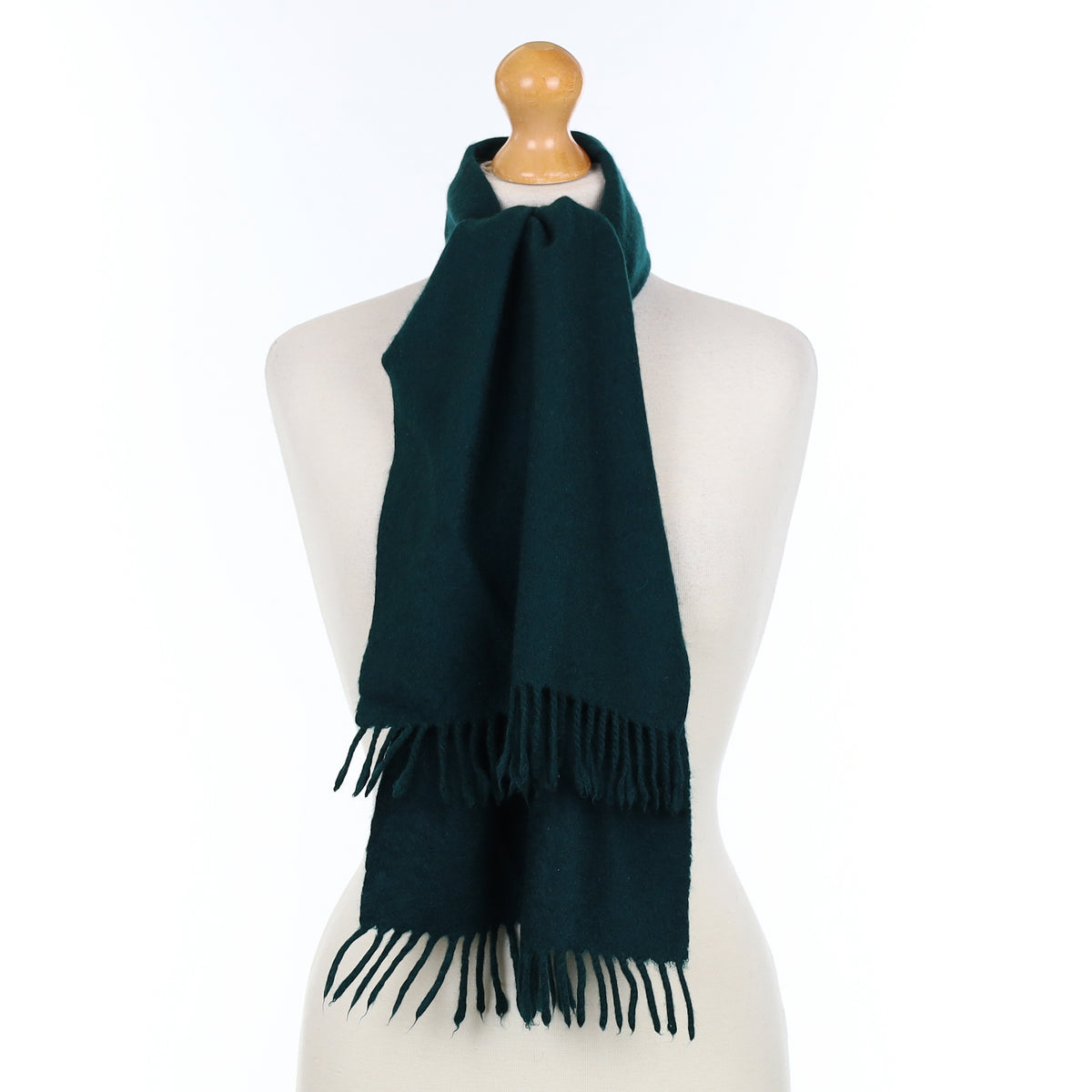 Scottish Deep Bottle Green Cashmere Woven Scarf