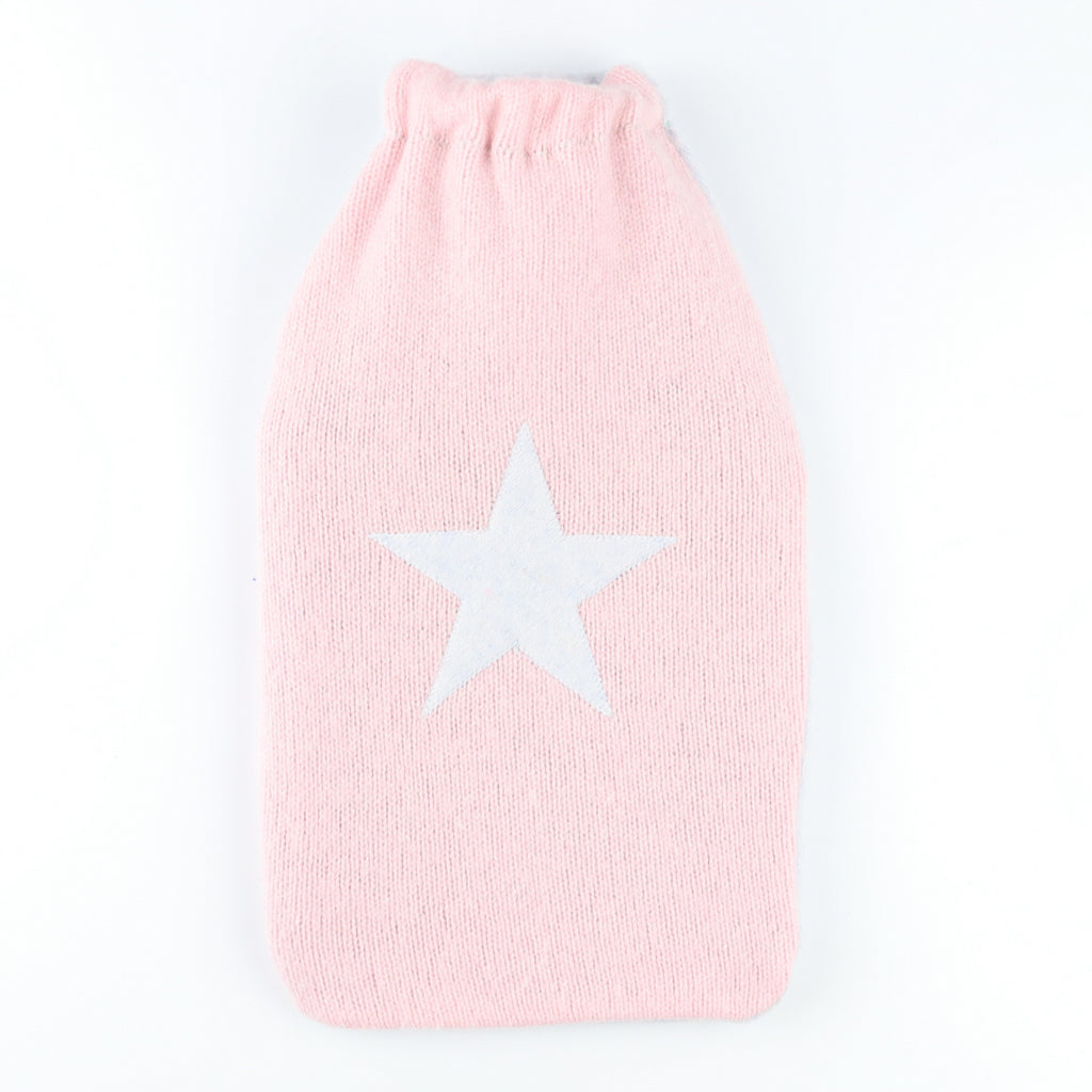 Baby Pink and Blue Star Cashmere Large Hot Water Bottle
