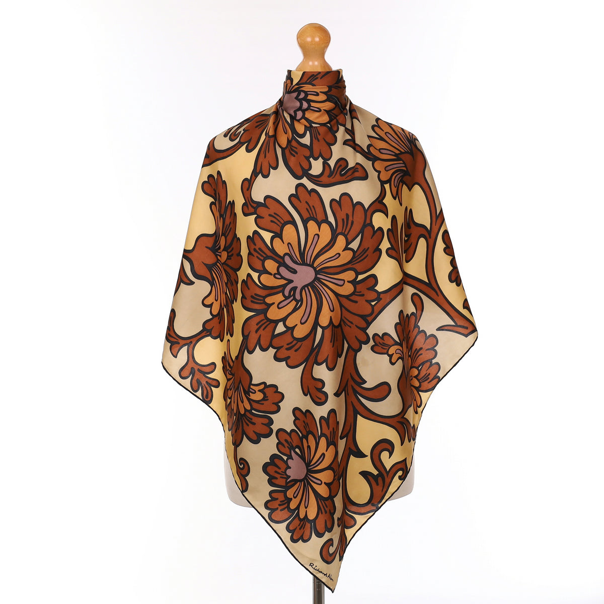 1970’s Richard Allan Floral Vintage Silk Scarf