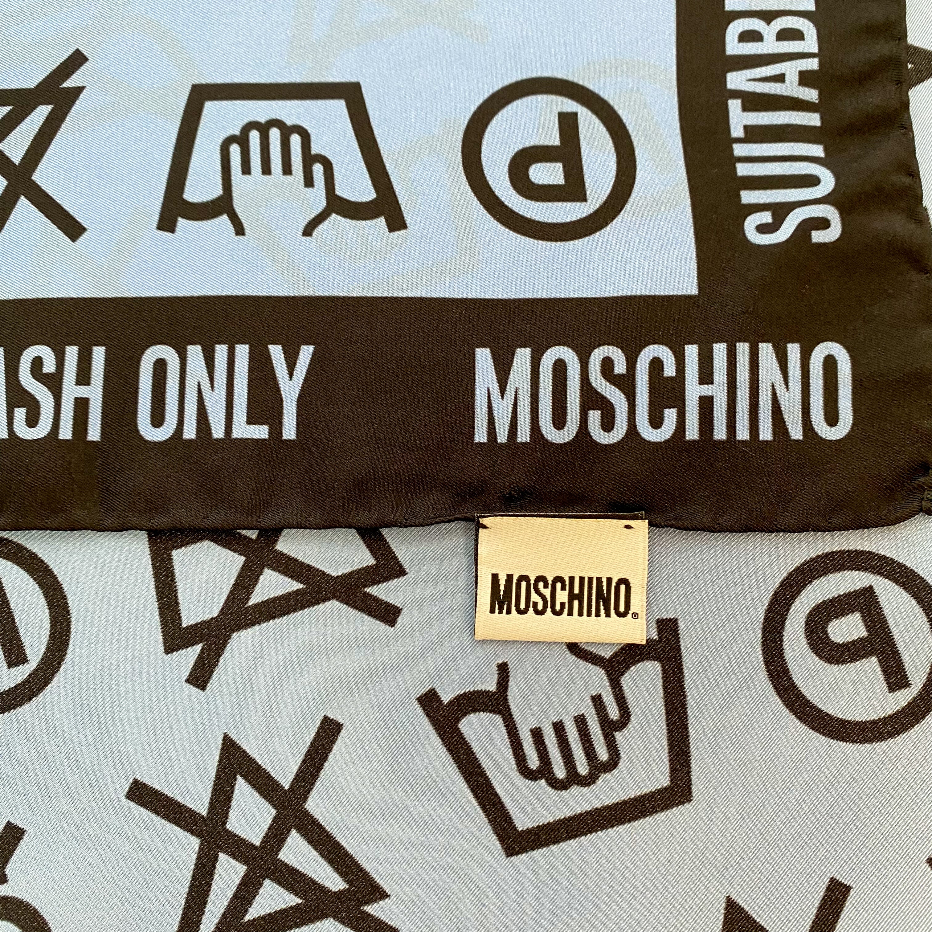 Moschino Laundry Icon Silk Scarf