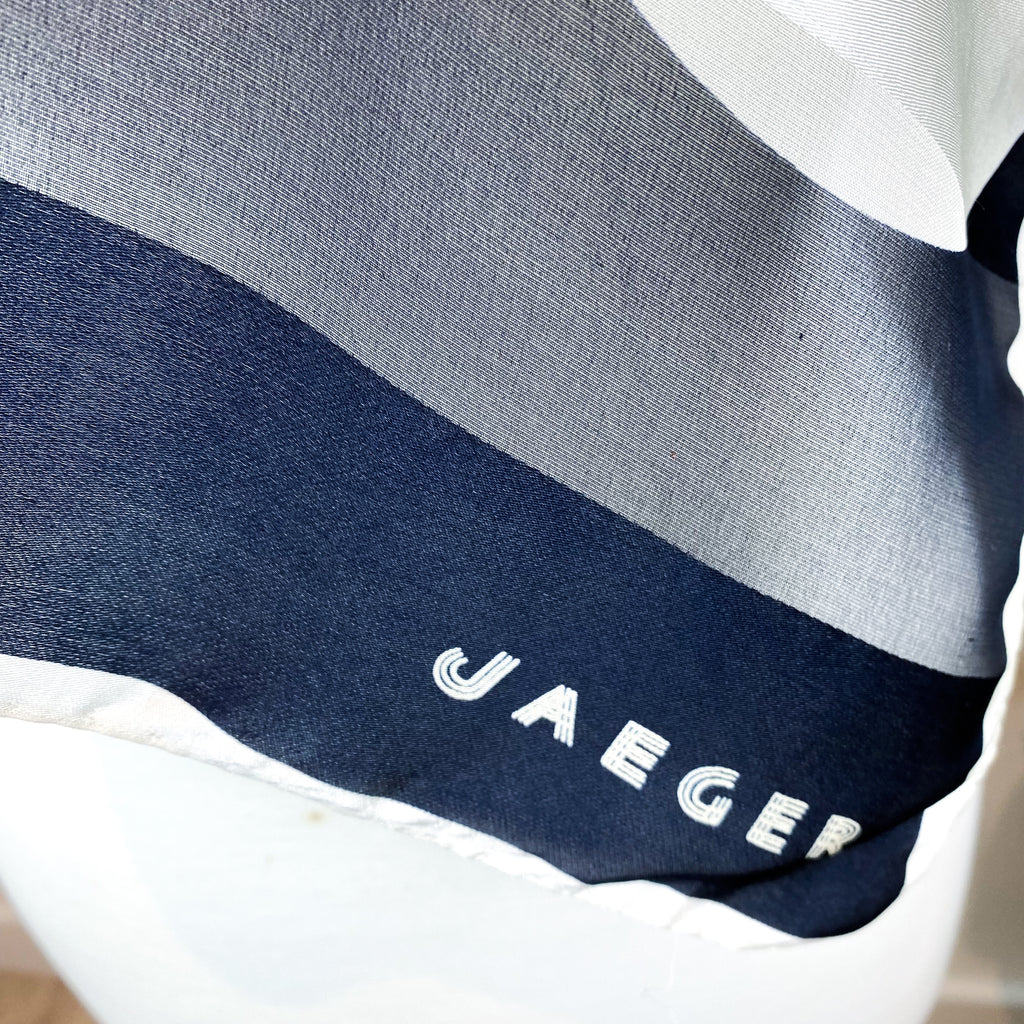 Jaeger Navy Spotty Silk Scarf