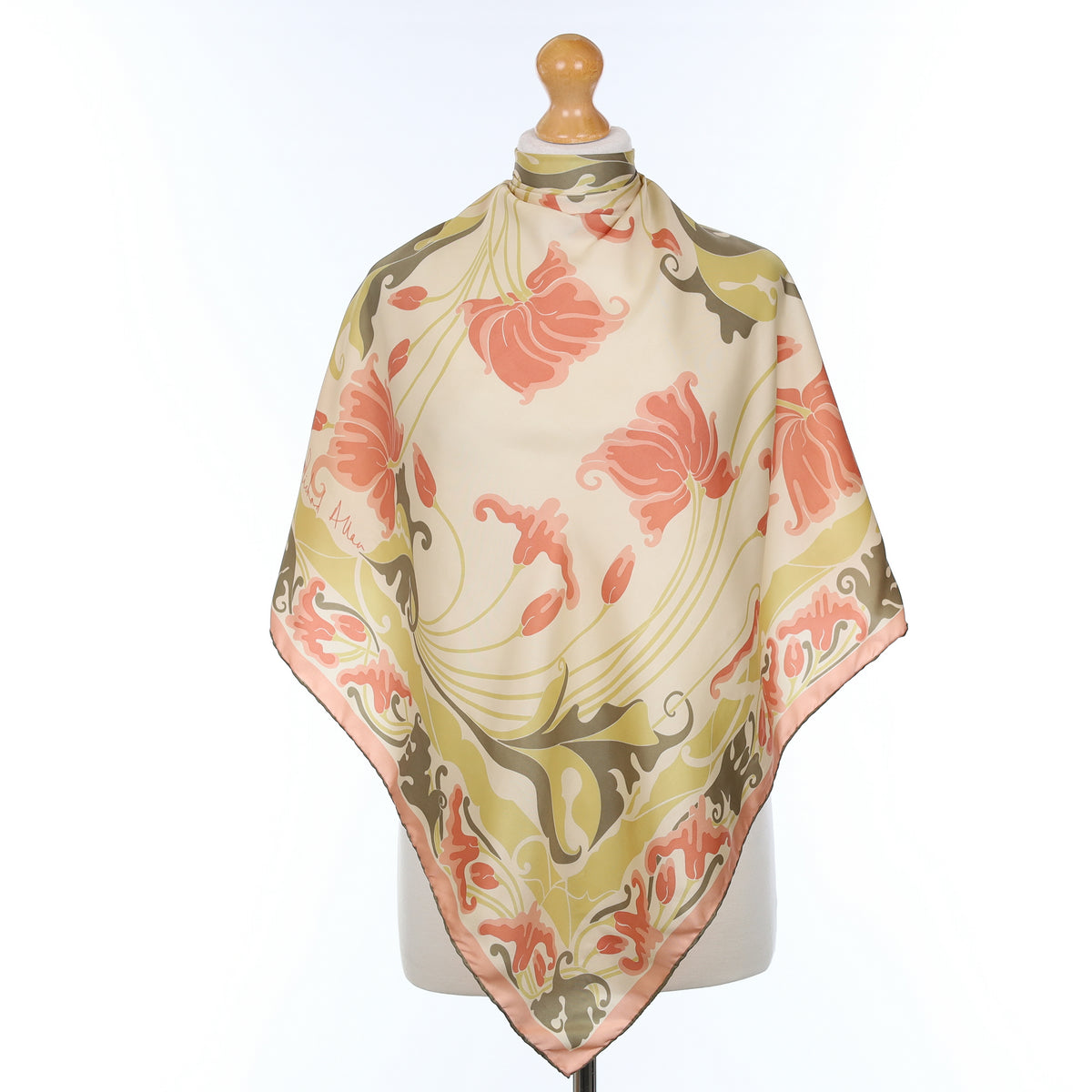 1970’s Richard Allan Abstract Floral Vintage Silk Scarf