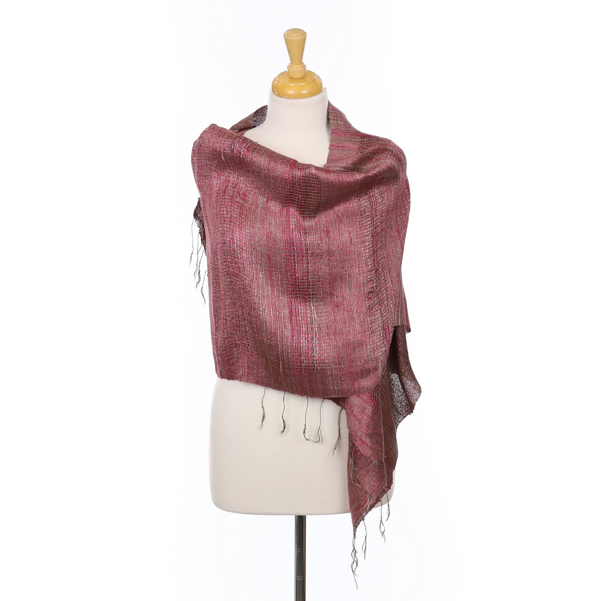 Jim Thompson Wrap Style Pink Silk Scarf