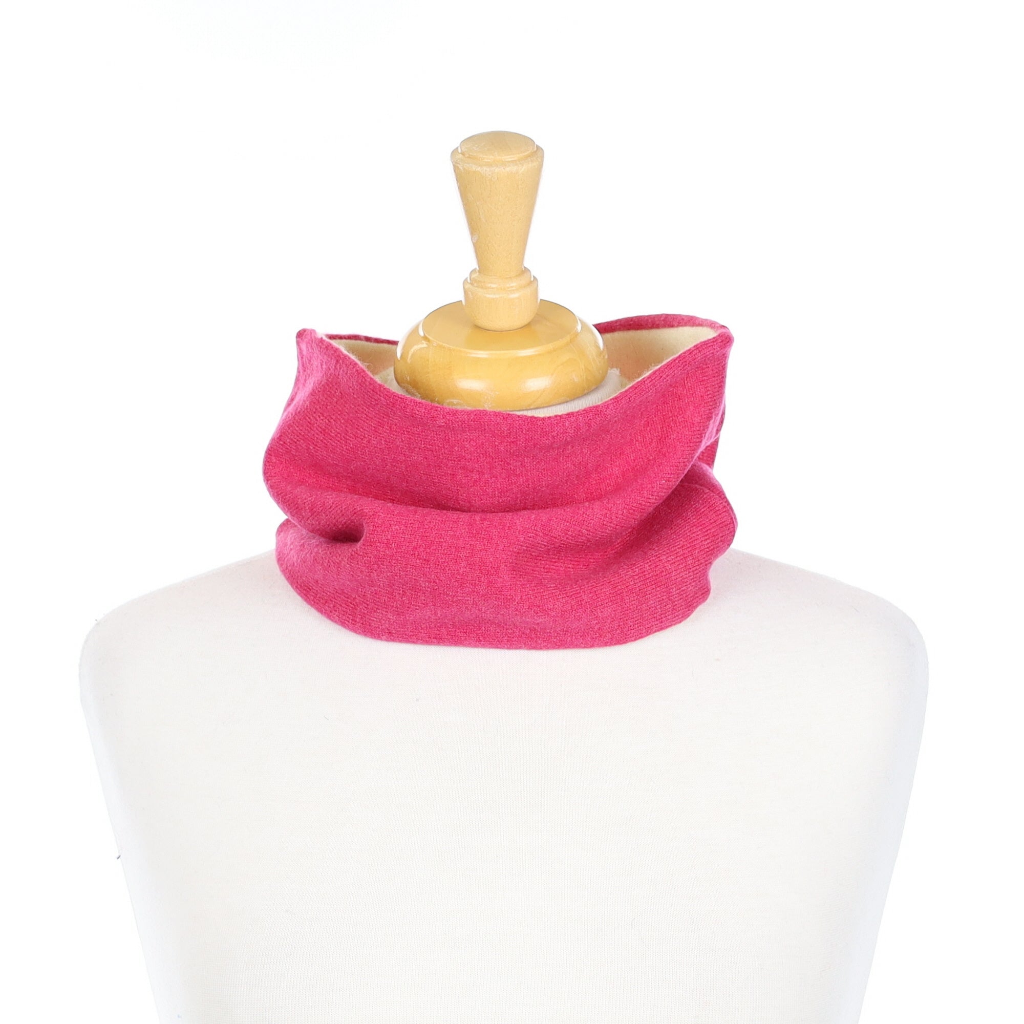 Fuchsia Pink and Cream Neck Warmer