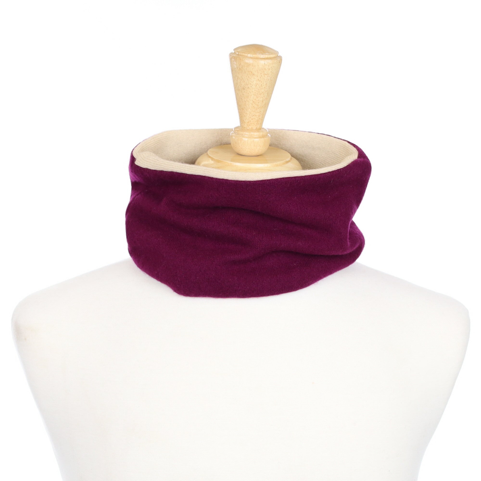 Aubergine and Beige Neck Warmer