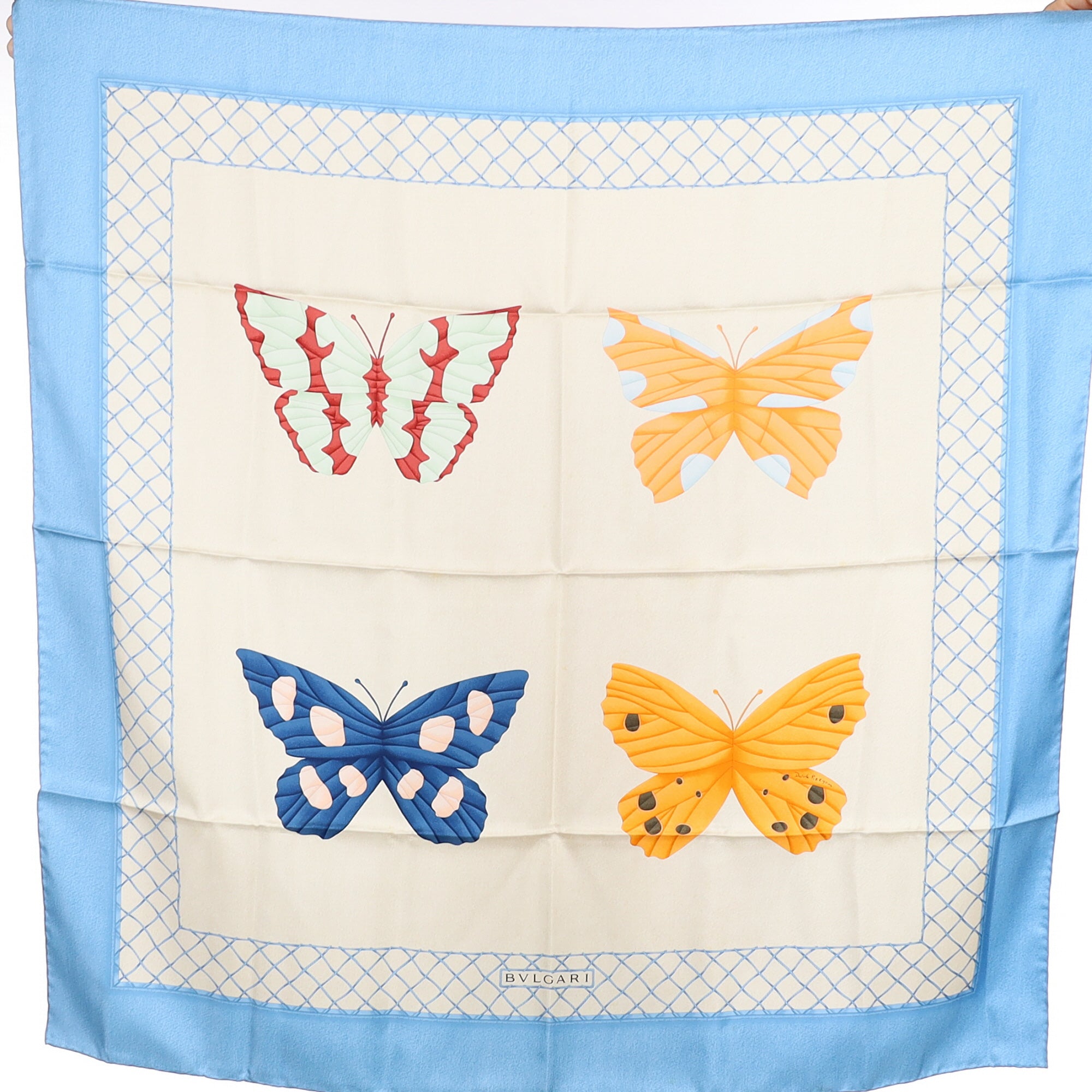 Bvlgari Butterfly Design Silk Scarf