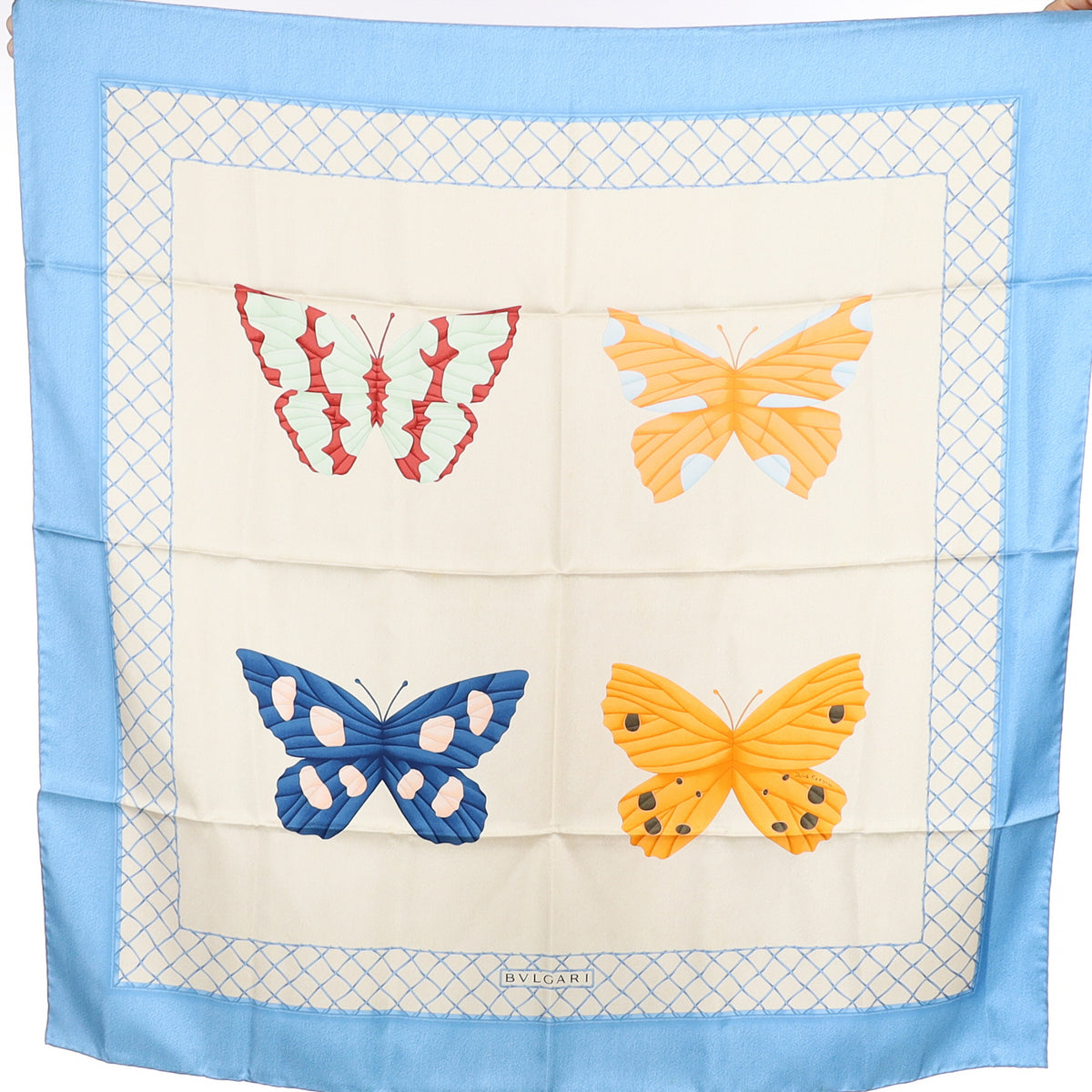 Bvlgari Butterfly Design Silk Scarf